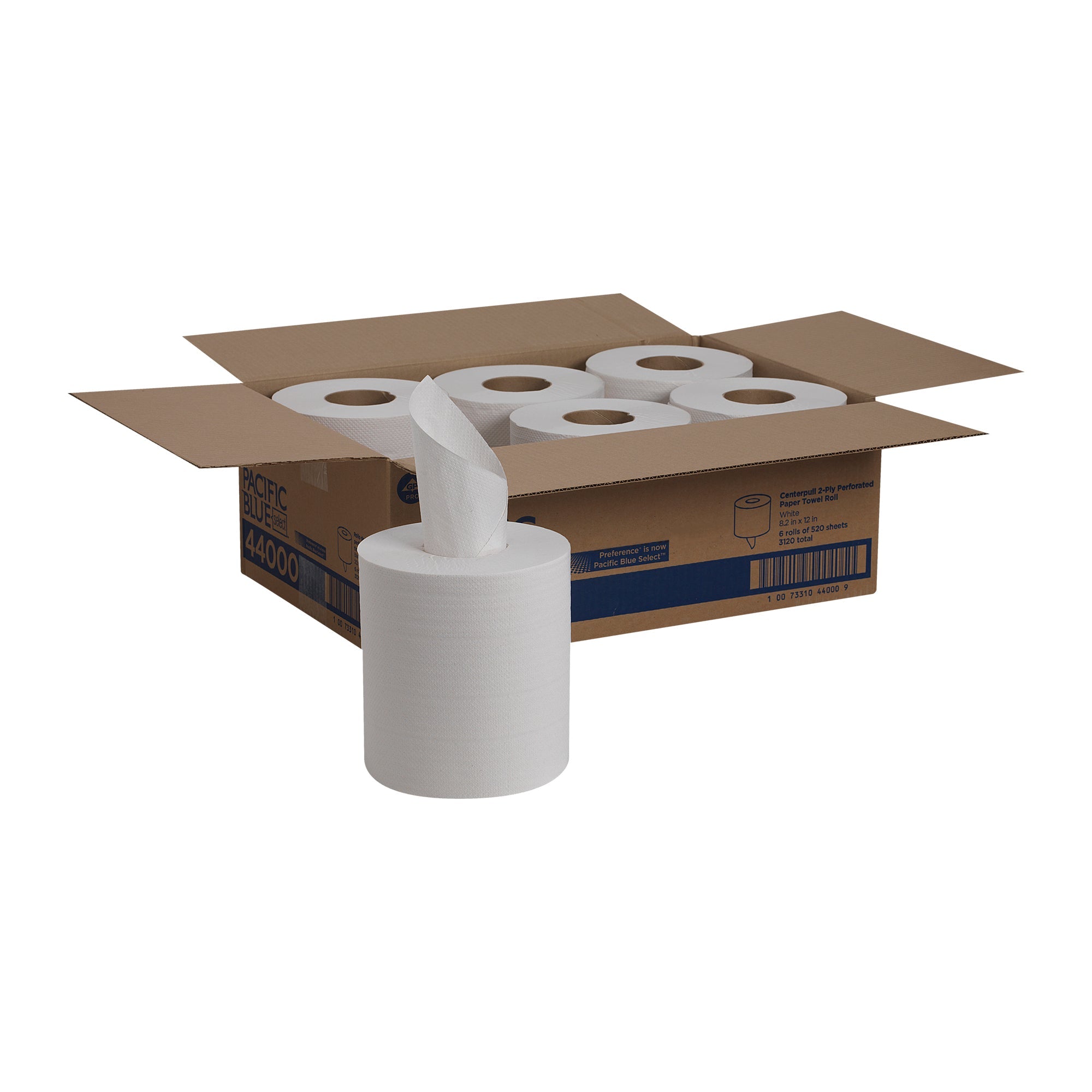 מגבת נייר דו-שכבתית עם שתי שכבות מסוג PACIFIC BLUE SELECT™ CENTERPULL מבית GP PRO (ג'ורג'יה פסיפיק), לבן, (6 גלילים של 158.50 מטרים סהכ 950.98 מטרים) 3,120 גליונות למארז