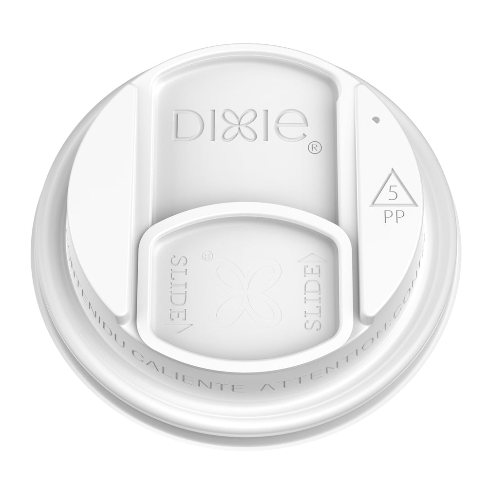 מכסי כוס הניתנים לסגירה DIXIE® מבית GP PRO (ג'ורג'יה פסיפיק) לבנים, 1,000 מכסים לכל מארז