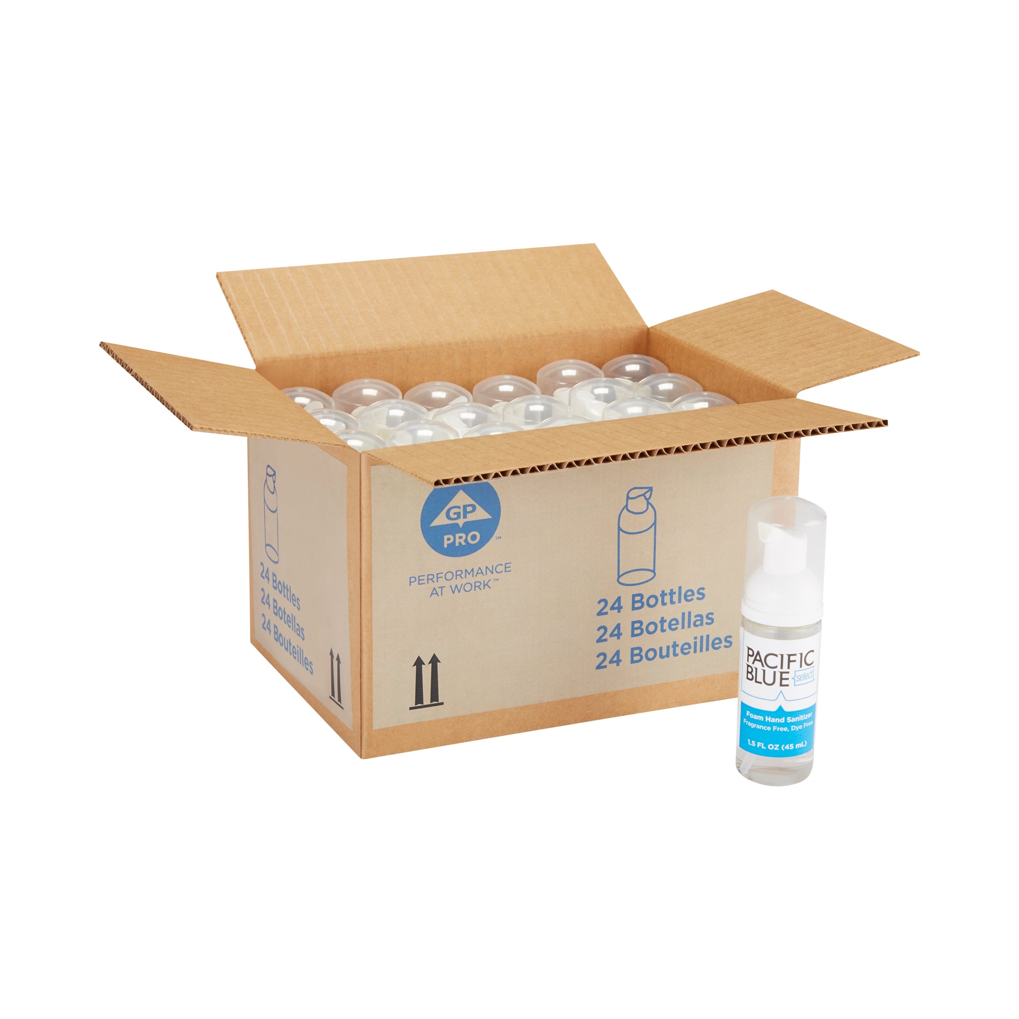 חומר חיטוי ידיים מוקצף בגודל אישי PACIFIC BLUE BASIC™ מבית GP PRO (ג'ורג'יה פסיפיק), ללא צבע וניחוח, (24 בקבוקים של 45 mL סהכ 1,080 mL)