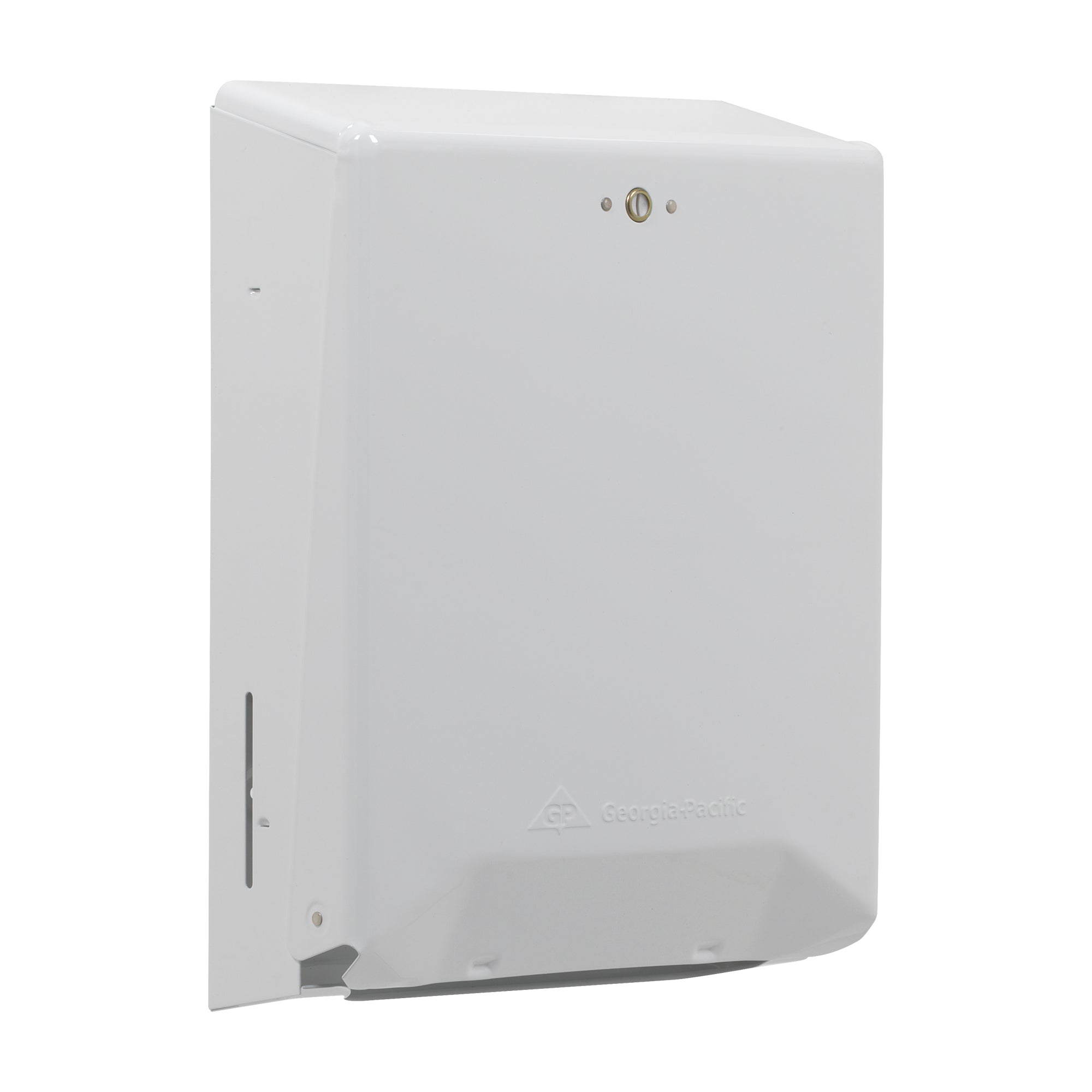 מתקן מגבות נייר C-FOLD/M-FOLD מאת GP PRO (ג'ורג'יה-פסיפיק), מתכת לבנה, מתקן אחד
