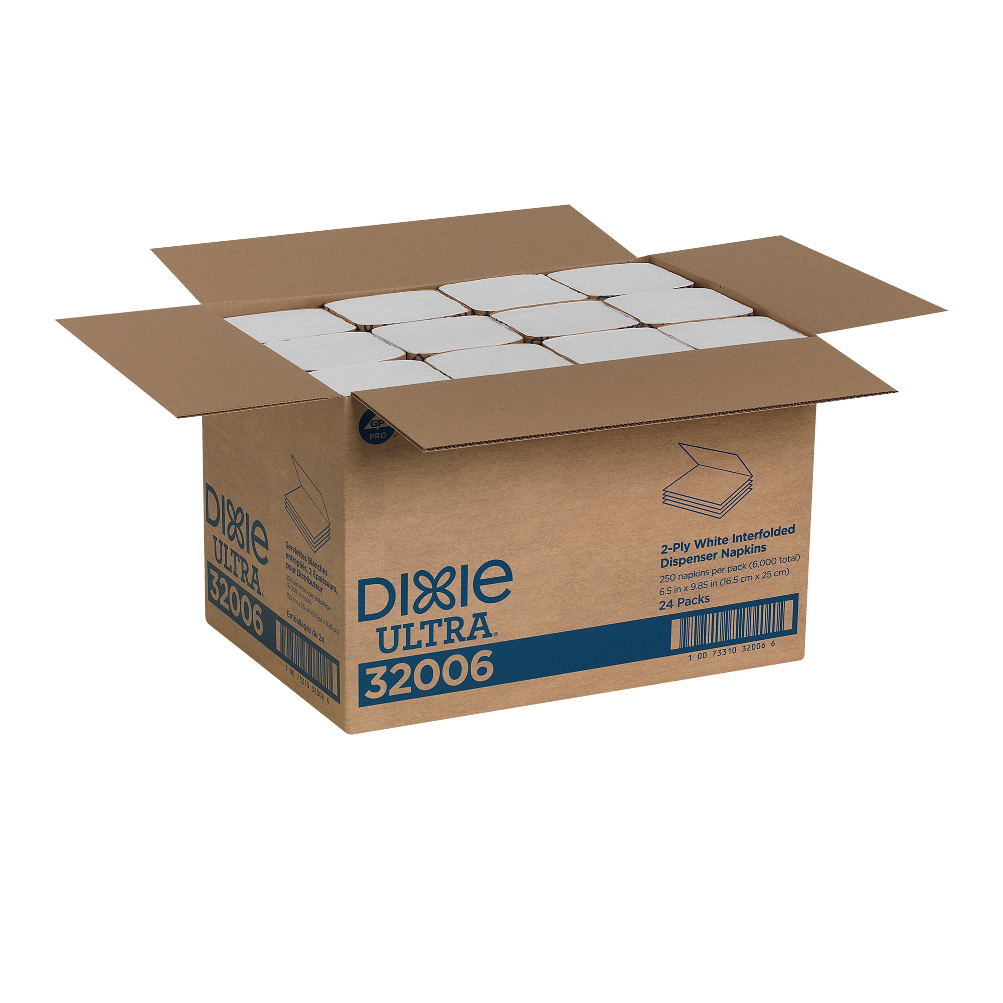 מילוי מתקן משולב למפיות דו-שכבתיות של DIXIE ULTRA® מבית GP PRO (ג'ורג'יה פסיפיק), לבן, (24 חבילות של 250 מפיות סהכ 6000 מפיות)