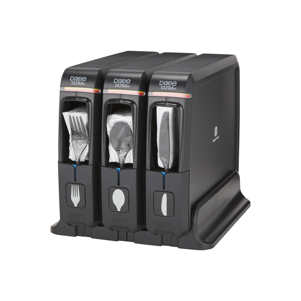 מתקן לסכום עטוף מסדרת DIXIE ULTRA® SMARTSTOCK® מבית GP PRO, אריזה משולשת, שחור, 1 כל אחד: מזלג, כף וסכין