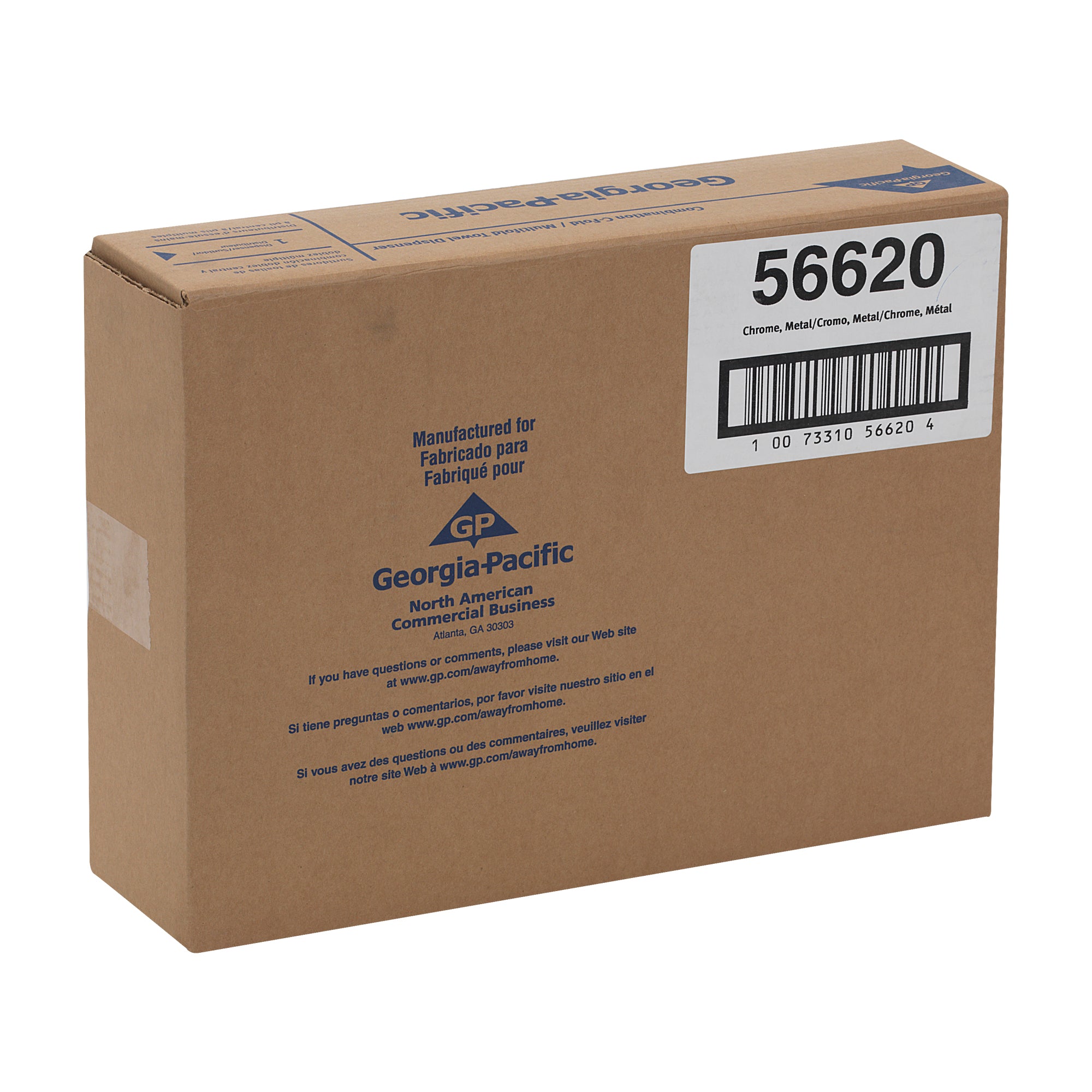 מתקן מגבות נייר C-FOLD/M-FOLD מאת GP PRO (ג'ורג'יה-פסיפיק), כרום, מתקן אחד