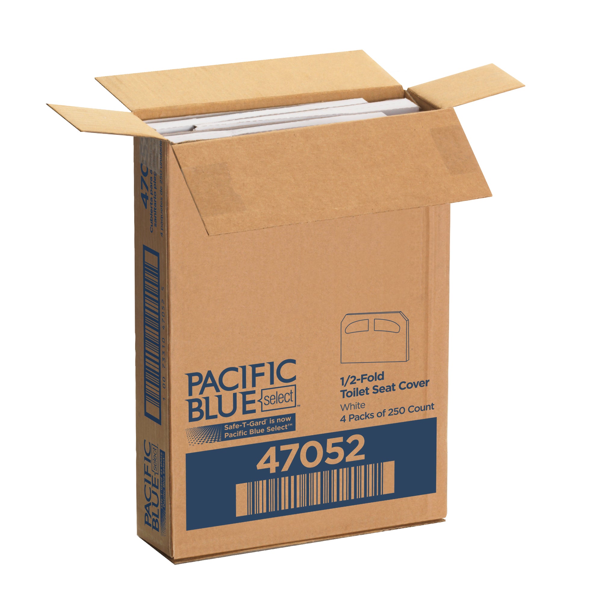 כיסוי מושב אסלה מתקפל ל- 1/2 PACIFIC BLUE SELECT® מבית GP PRO (ג'ורג'יה פסיפיק), לבן, 1,000 כיסויים לכל מארז
