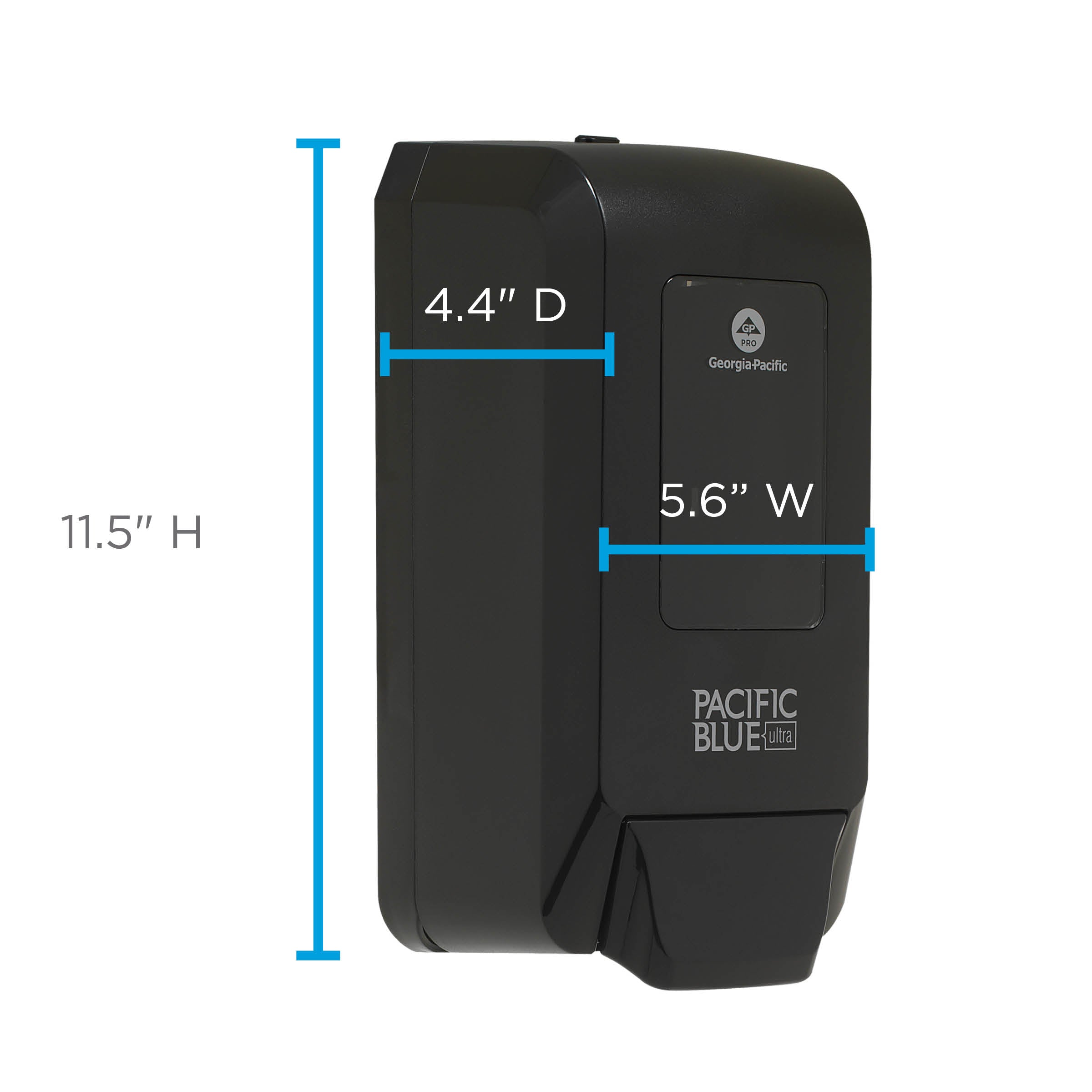 מתקן ידני המותקן על הקיר PACIFIC BLUE ULTRA™ לסבון ידיים מוקצף וחיטוי ידיים, שחור