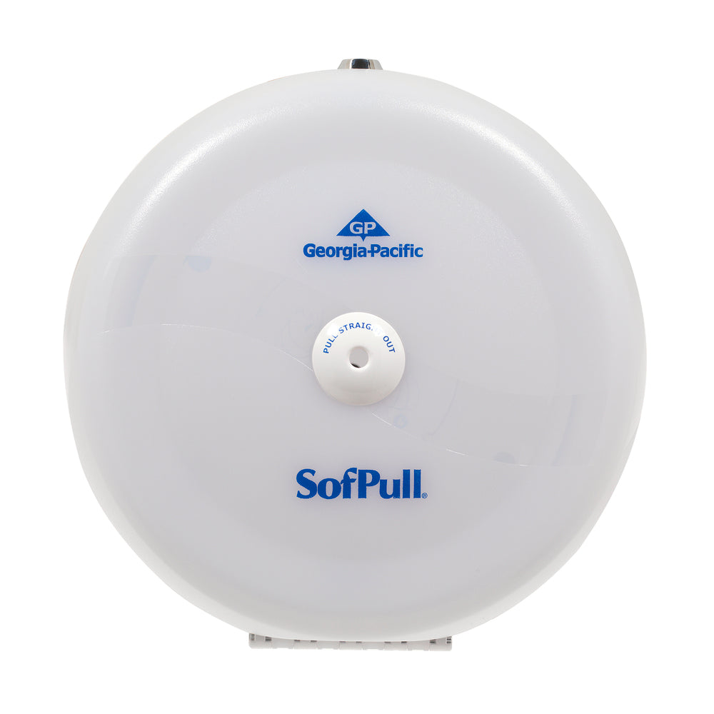 מתקן נייר טואלט בעל קיבולת גבוהה גליל 1 של SOFPULL® CENTERPULL מבית GP PRO (ג'ורג'יה פסיפיק), לבן, מתקן אחד