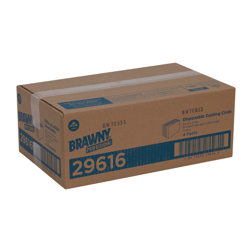 מטליות אבק חד פעמיות של PROFESSIONAL BRAWNY® מבית GP PRO (ג'ורג'יה פסיפיק), צהוב, (4 חבילות של 50 מגבות סהכ 200 מגבות)
