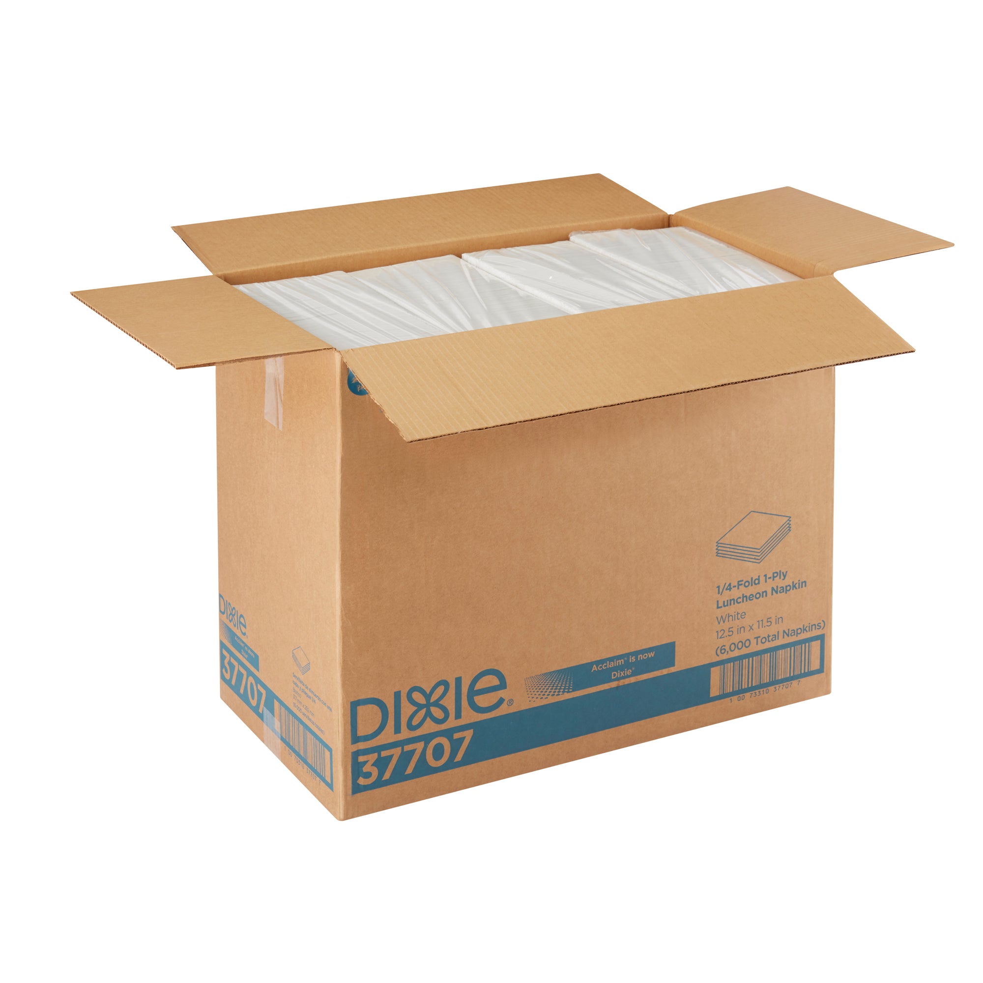 מפית ארוחת צהריים בעלת שכבה אחת של DIXIE® קפול 1/4 מבית GP PRO (ג'ורג'יה פסיפיק), 12.5 ˟ 11.5 אינץ', לבן, 6,000 מפיות בקופסה