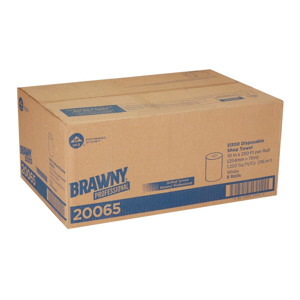 מילוי מגבות חד פעמיות BRAWNY® PROFESSIONAL D400 למתקן 59465 של GP PRO (ג'ורג'יה פסיפיק), לבן, (6 גלילים של 76.20 מטרים סהכ 457.20 מטרים)