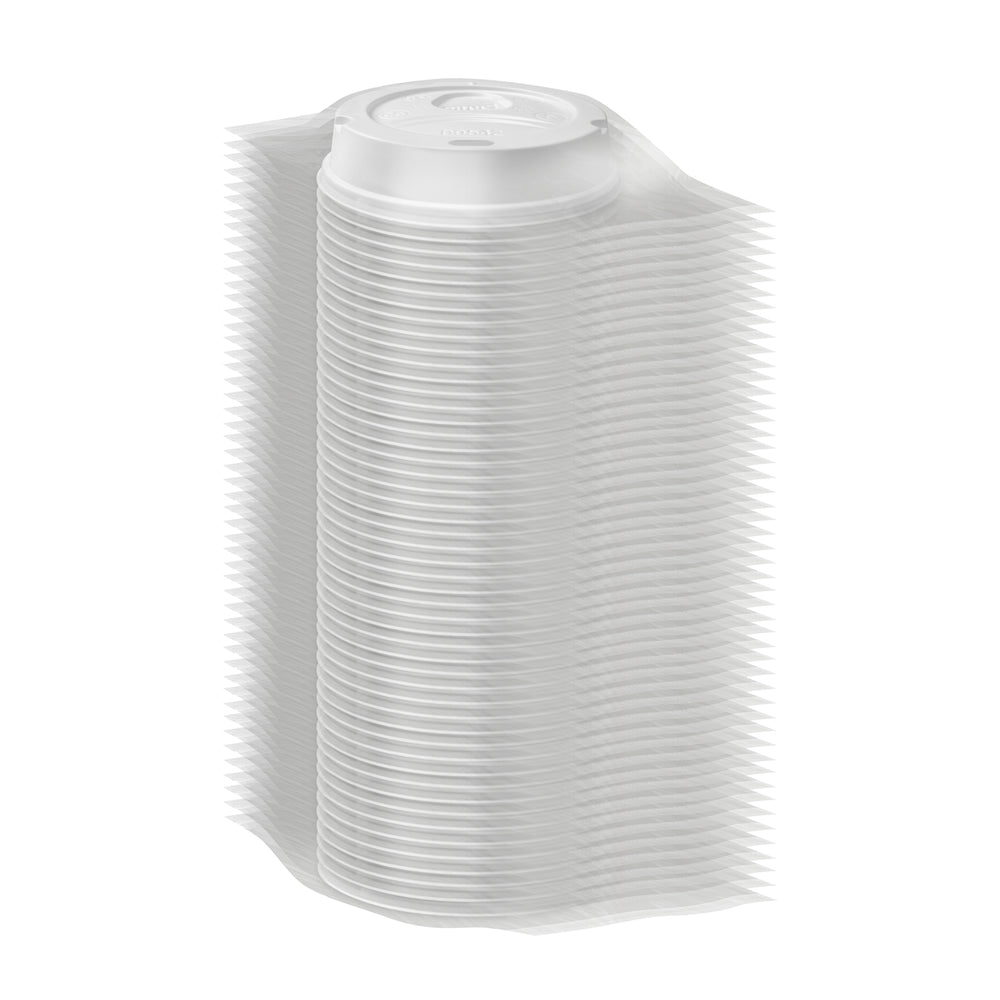 מכסי כוס חמה מפלסטיק DIXIE® DOME, גדולים, לבנים, 1,000 מכסים עטופים בנפרד לכל מארז