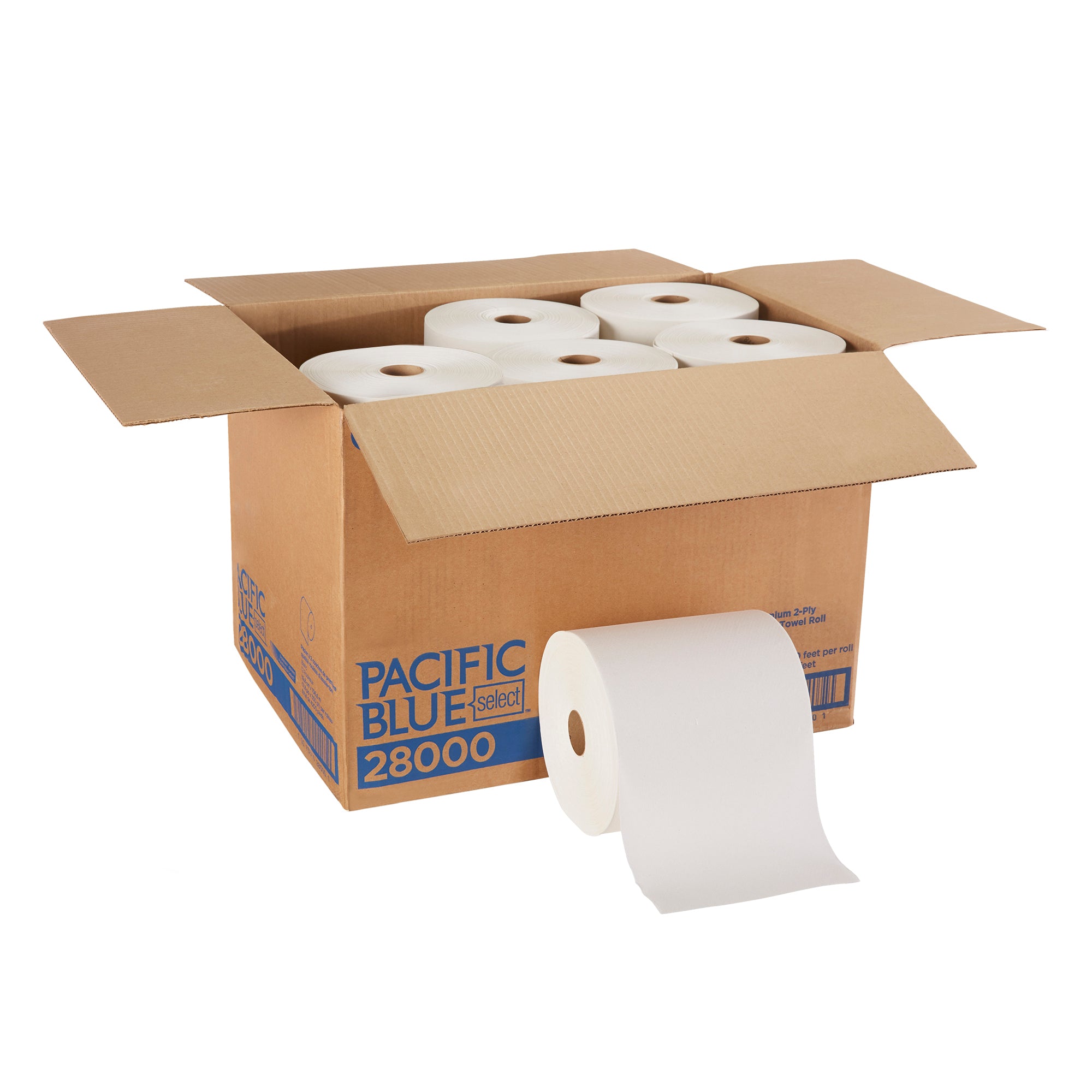 גליל מגבת נייר איכותי עם שתי שכבות מסוג PACIFIC BLUE SELECT™, לבן, (12 גלילים של 106.68 מטרים סהכ 1280.16 מטרים) 12 גליונות למארז