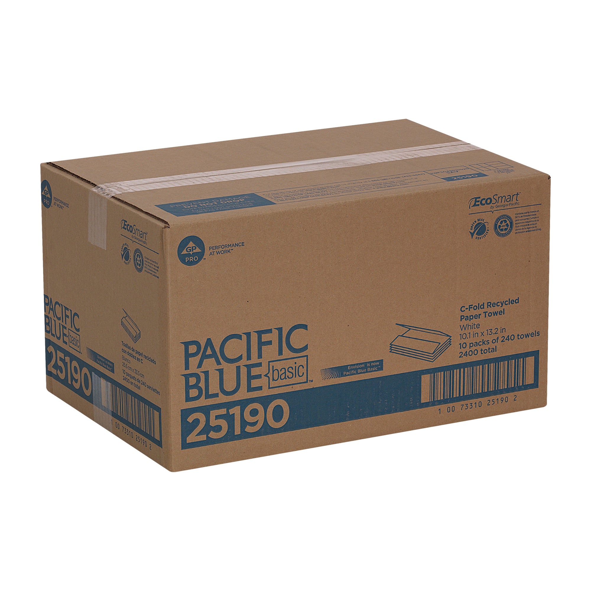 מגבת נייר ממוחזרת בקיפול PACIFIC BLUE BASIC™ C מבית GP PRO (ג'ורג'יה פסיפיק), 2,400 מגבות לכל מארז