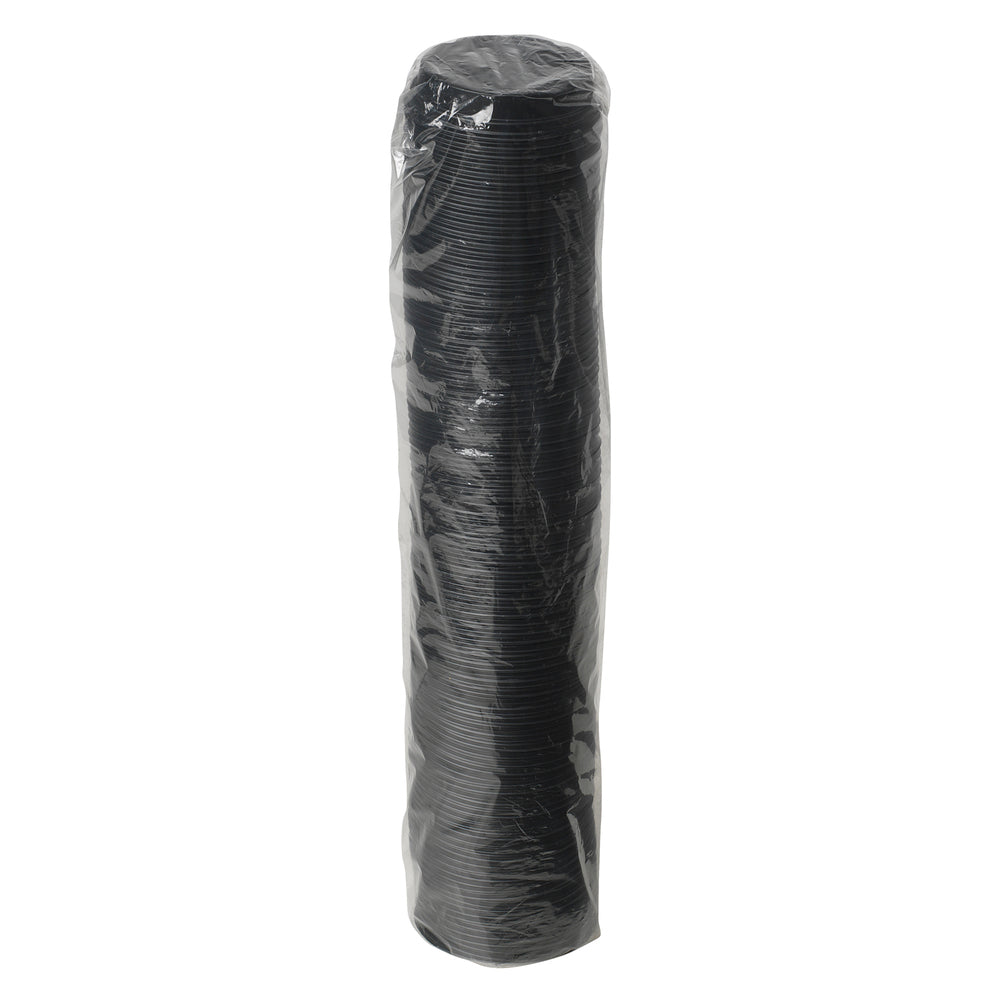 מכסי כוס חמה מפלסטיק DIXIE® DOME מבית GP PRO (ג'ורג'יה פסיפיק), בינוניים, שחורים, 1,000 מכסים לכל מארז, (10 שרוולים של 100 מכסים סהכ 1000 מכסים)