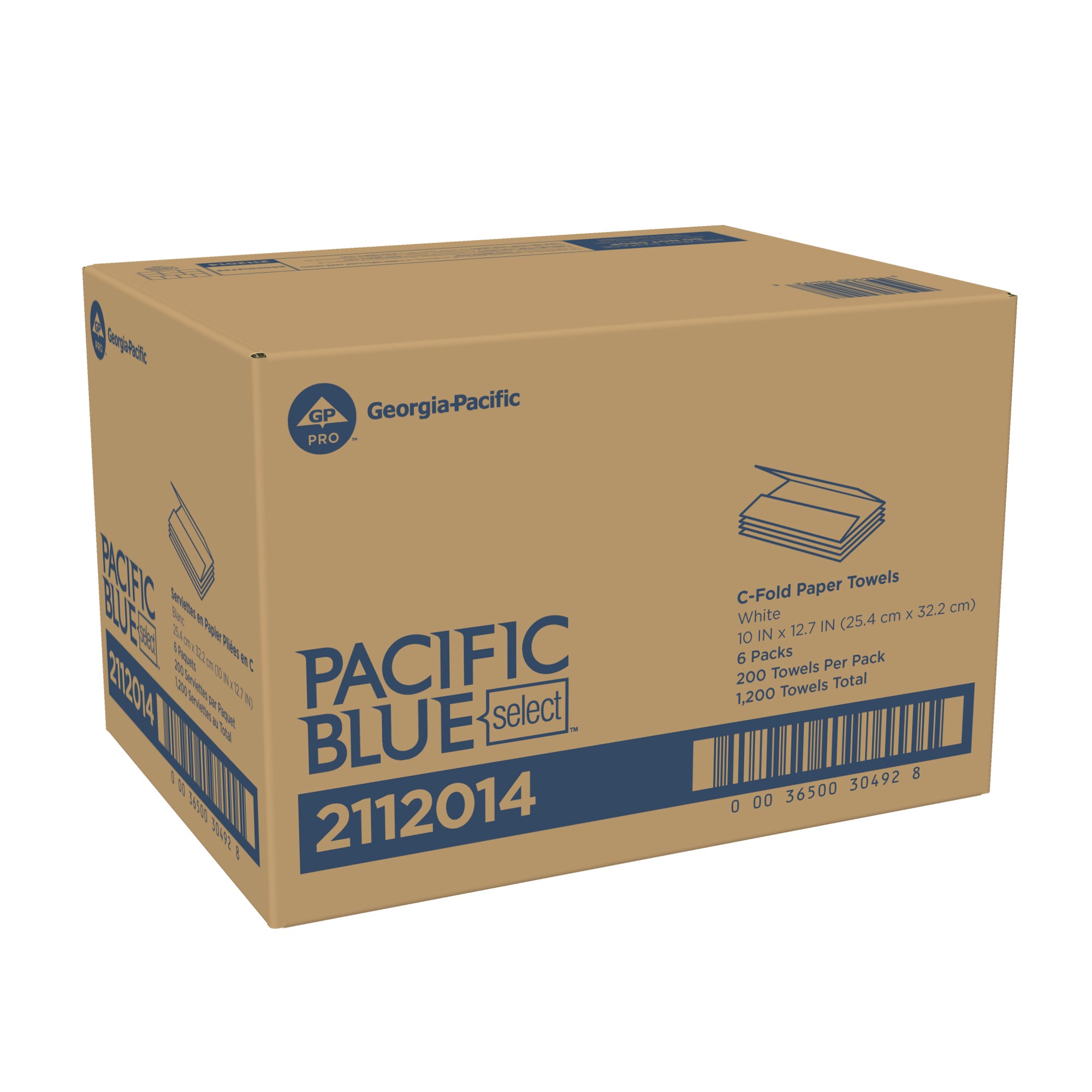 מגבות נייר PACIFIC BLUE BASIC™ פרימיום שכבה אחת בקיפול C מבית GP PRO (ג'ורג'יה פסיפיק), לבן, 1,200 מגבות לכל מארז