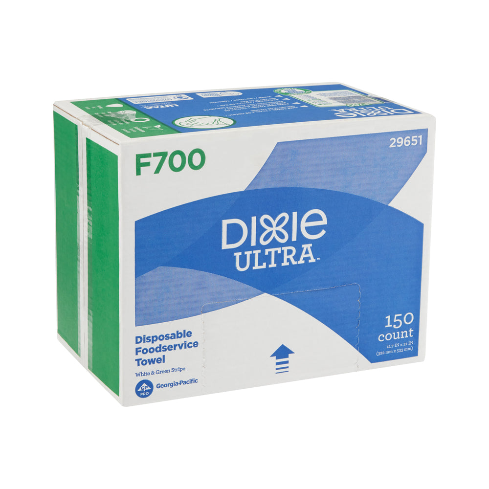 מגבות שירות מזון חד פעמיות DIXIE ULTRA® F700 של GP PRO (ג'ורג'יה פסיפיק), פס לבן וירוק, 150 מגבות בקופסה