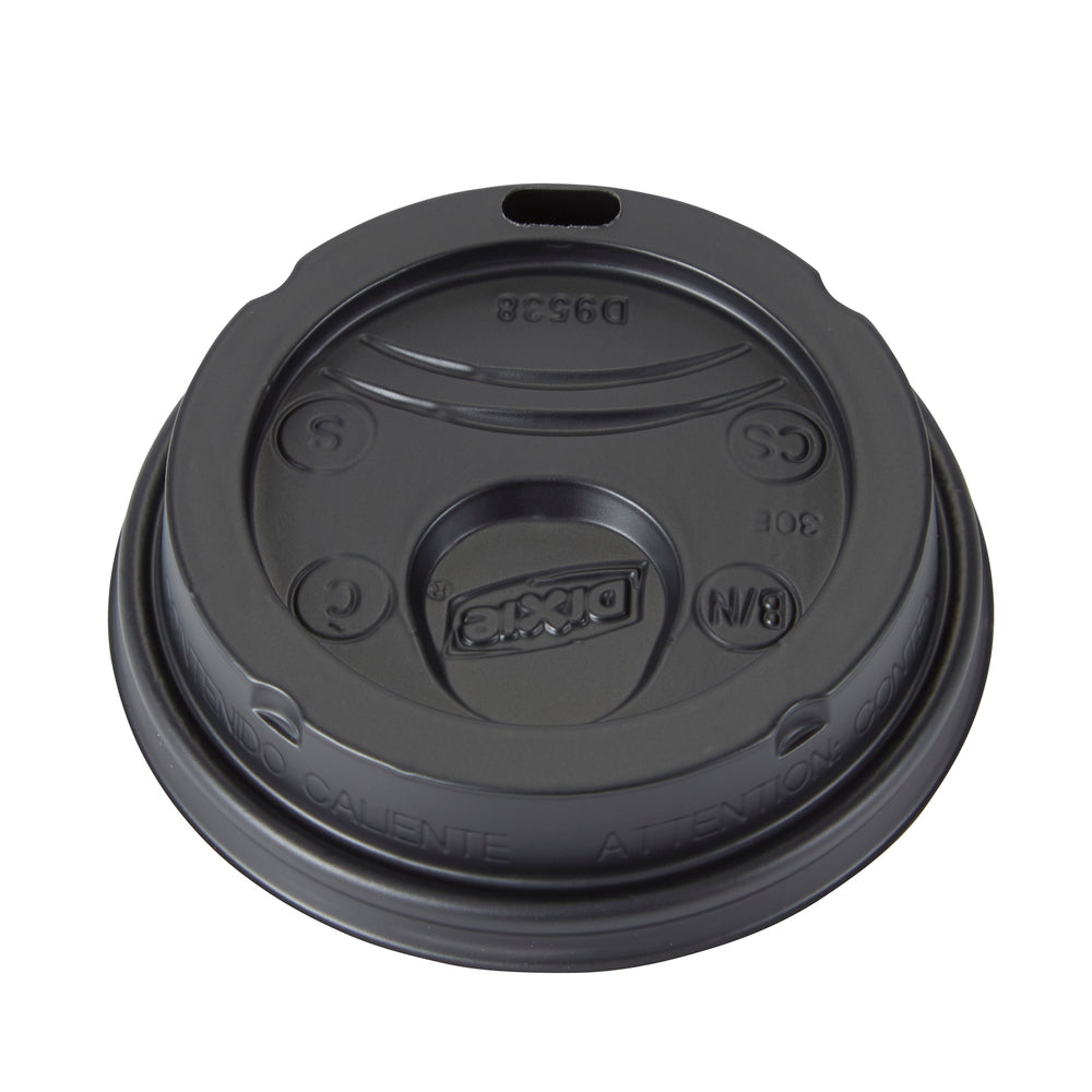 מכסי כוס חמה מפלסטיק DIXIE® DOME מבית GP PRO (ג'ורג'יה פסיפיק), קטנים, שחורים, 1,000 מכסים לכל מארז