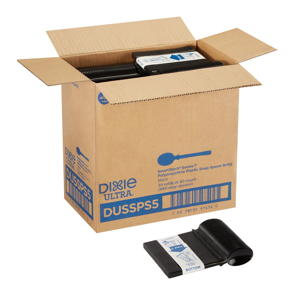 מילוי כף מרק מפוליפרופילן למתקן GP PRO DIXIE ULTRA® SMARTSTOCK®, SERIES-T, שחור, 960 כפות לכל מארז