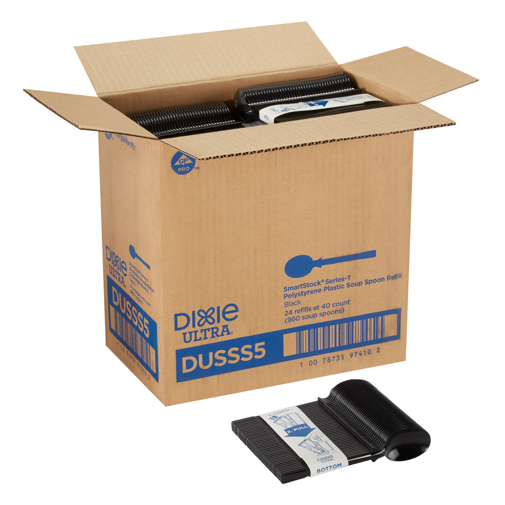 מילוי כף מרק מפלסטיק קשיח למתקן GP PRO DIXIE ULTRA® SMARTSTOCK®, SERIES-T, שחור, 960 כפות לכל מארז