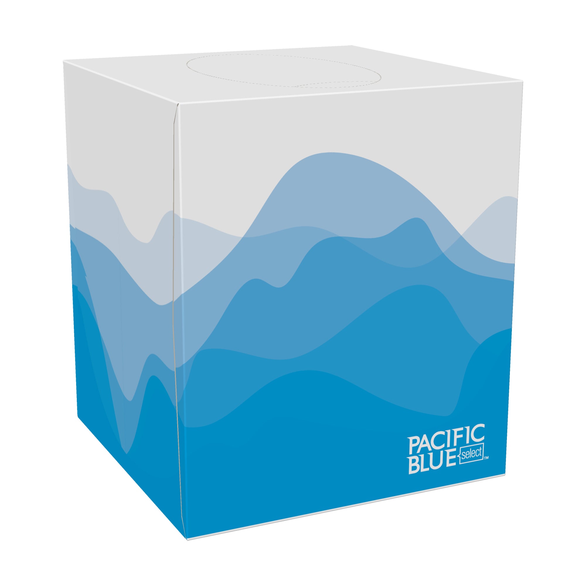 רקמת פנים דו-שכבתית PACIFIC BLUE BASIC™ מאת GP PRO (ג'ורג'יה פסיפיק), קופסת קוביות, (36 קופסאות של 100 גליונות סהכ 3,600 גליונות)