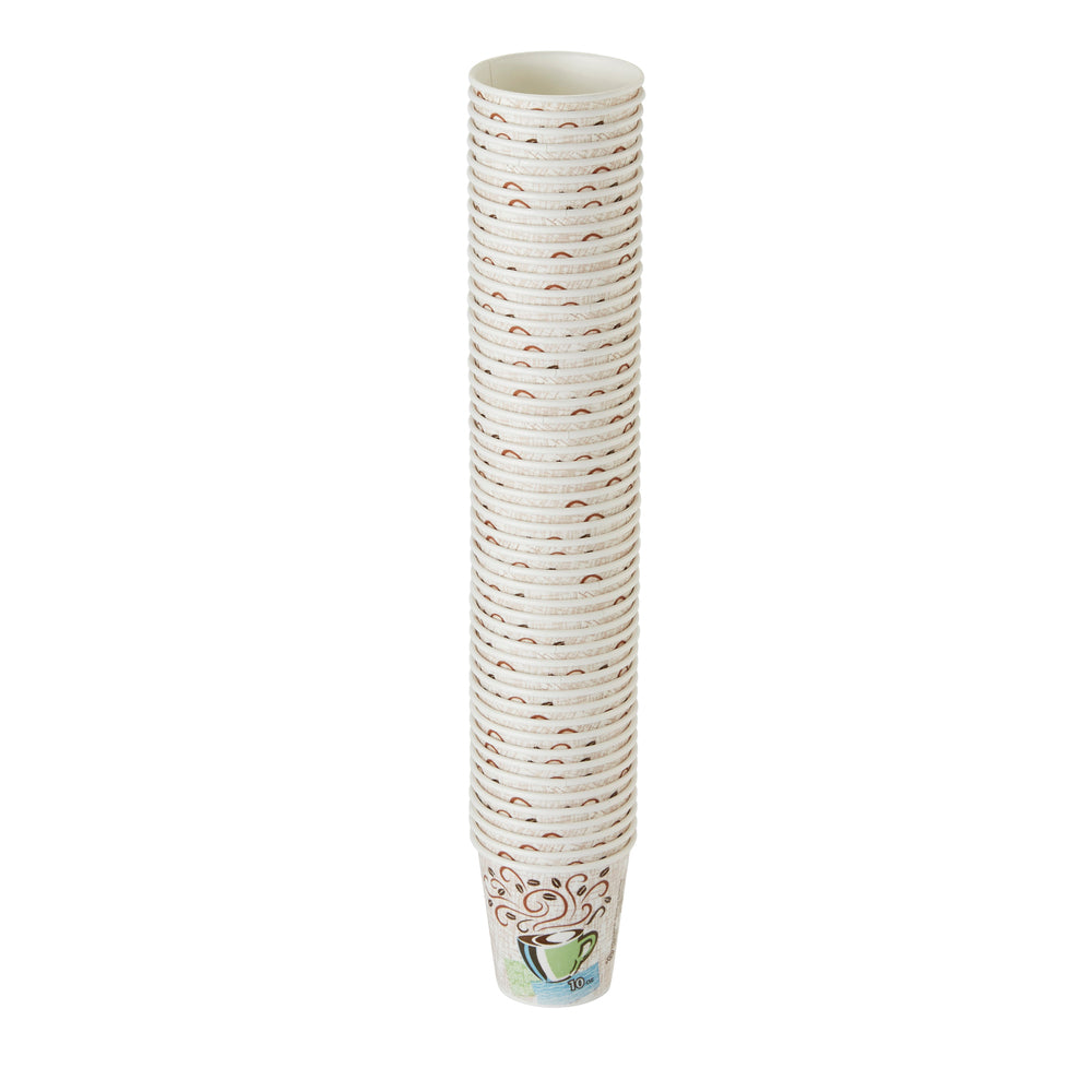 כוסות קפה חם מנייר מבודד DIXIE® PERFECTOUCH® 10 OZ מבית GP PRO (ג'ורג'יה פסיפיק), מתאימות למכסים גדולים, ערפל קפה, 1,000 כוסות/מארז