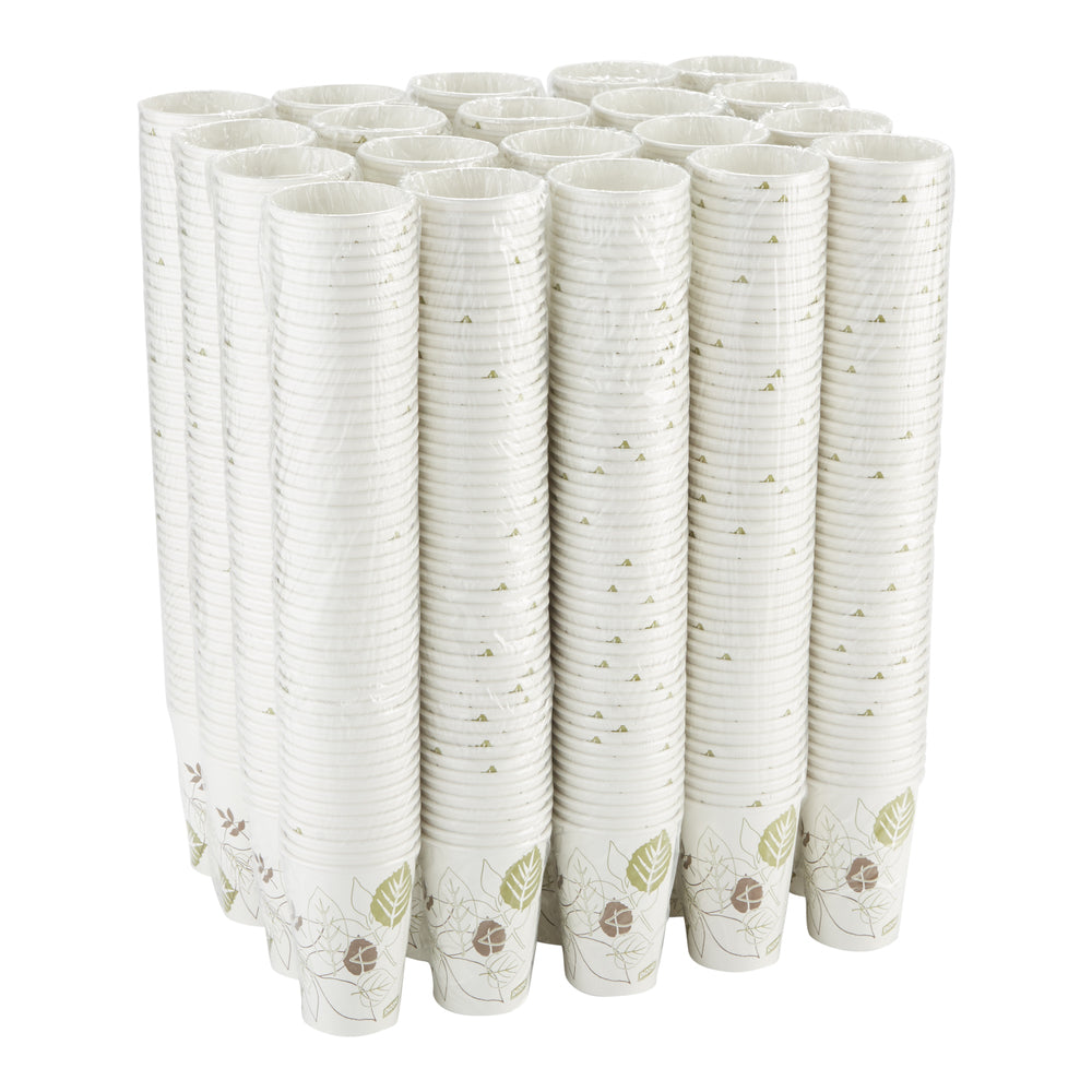 כוסות חמות מנייר DIXIE® 16 OZ מבית GP PRO (ג'ורג'יה פסיפיק), מתאימות למכסים גדולים, איור עלים®, 1,000 כוסות לכל מארז, ( 20 שרוולים של 50 כוסות )