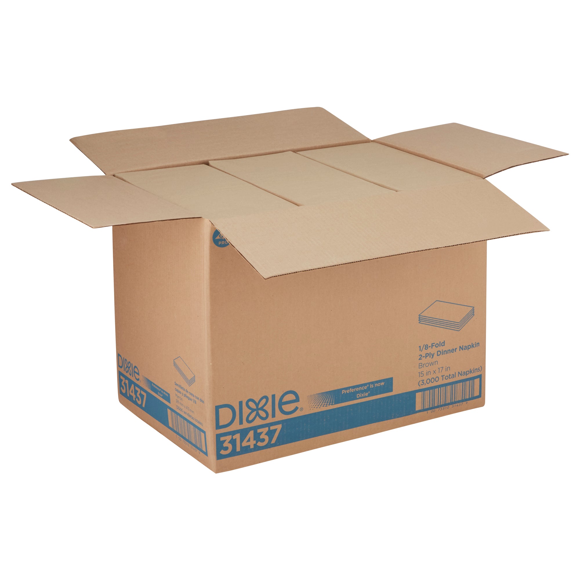 מפית ארוחת ערב דו-שכבתית של DIXIE® קיפול 1/8 מבית GP PRO (ג'ורג'יה פסיפיק), 15 ˟ 16.8 אינץ', חום, 3,000 מפיות בקופסה