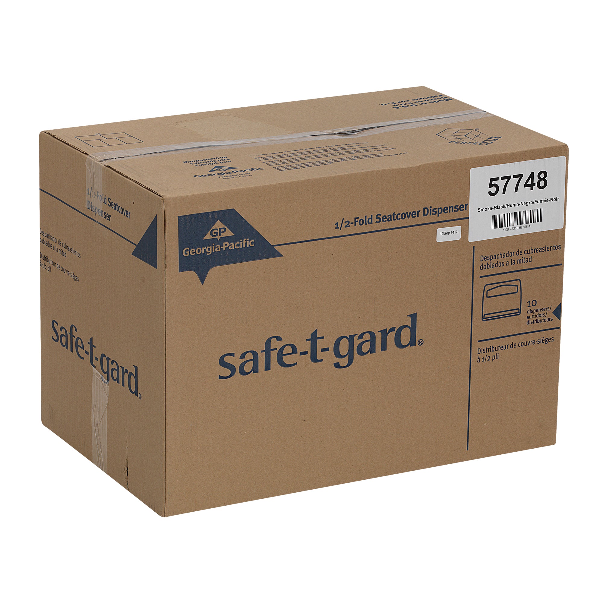 מתקן כיסוי מושב אסלה מתקפל ל- 1/2 של SAFE-T-GARD® מאת GP PRO (ג'ורג'יה פסיפיק), שחור, מתקן אחד