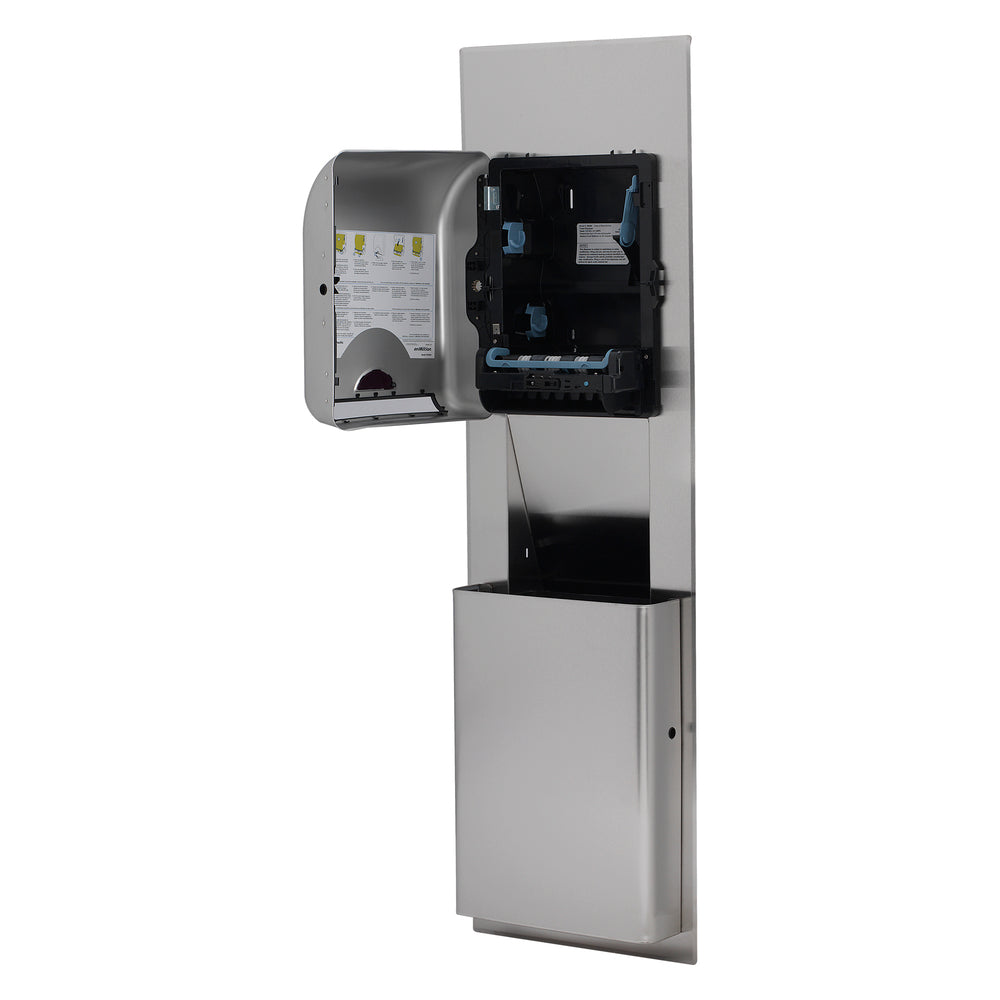 מיכל אשפה ENMOTION® לחללים בגודל 12 אינץ' תואם לתקן בקליפורניה מבית GP PRO (ג'ורג'יה-פסיפיק), נירוסטה, מיכל אשפה אחד