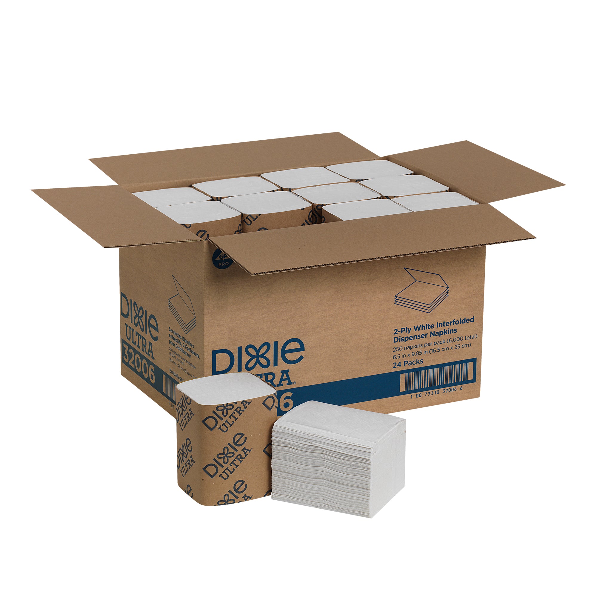 מילוי מתקן משולב למפיות דו-שכבתיות של DIXIE ULTRA® מבית GP PRO (ג'ורג'יה פסיפיק), לבן, (24 חבילות של 250 מפיות סהכ 6000 מפיות)