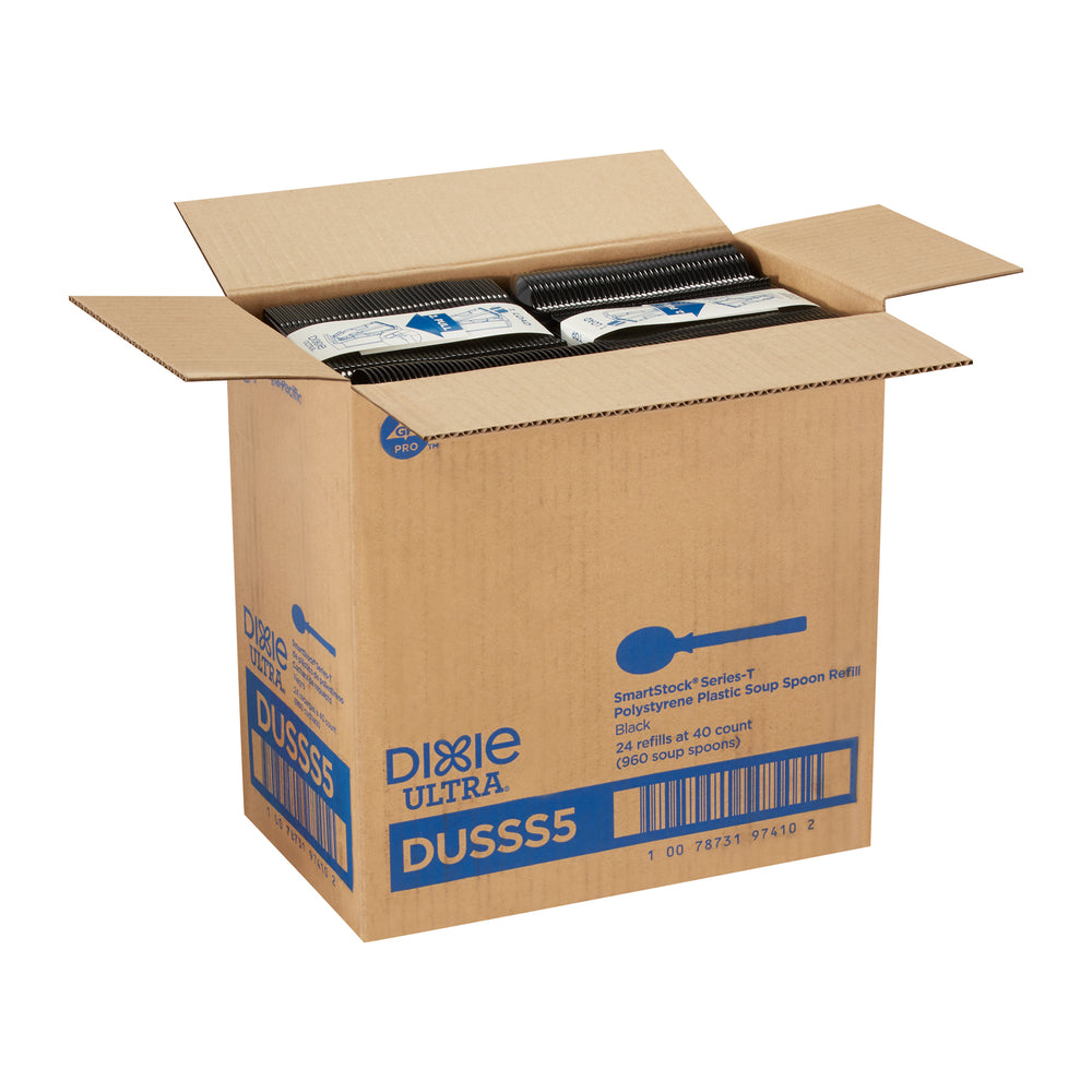מילוי כף מרק מפלסטיק קשיח למתקן GP PRO DIXIE ULTRA® SMARTSTOCK®, SERIES-T, שחור, 960 כפות לכל מארז