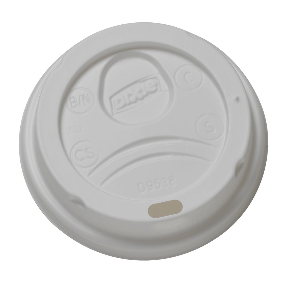 מכסי כוס חמה מפלסטיק DIXIE® DOME מבית GP PRO (ג'ורג'יה פסיפיק), קטנים, לבנים, 1,000 מכסים לכל מארז