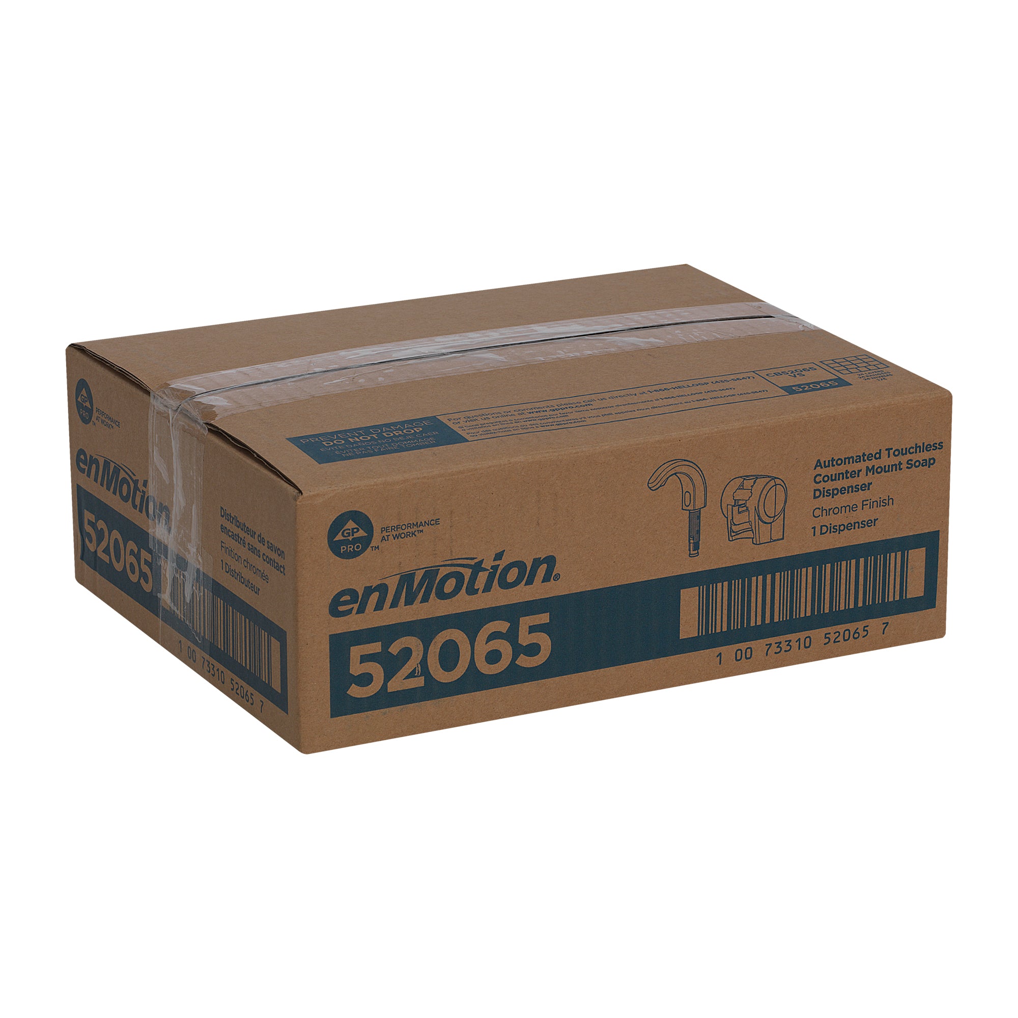 מתקן סבון אוטומטי ללא מגע של ENMOTION® מאת GP PRO (ג'ורג'יה פסיפיק), כרום, מתקן אחד