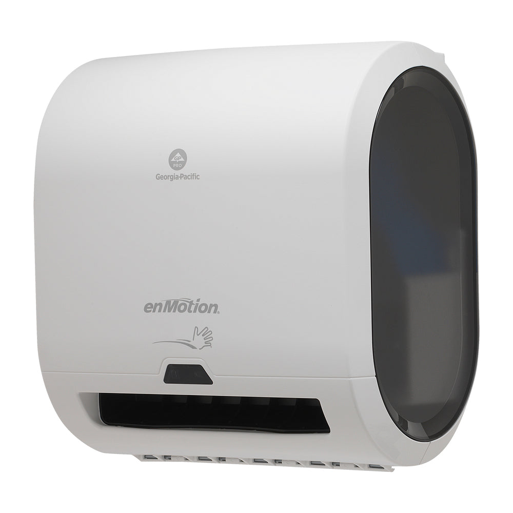 מתקן מגבות נייר אוטומטי ללא מגע בעל גליל אחד ENMOTION® IMPULS® 8 מבית GP PRO (ג'ורג'יה פסיפיק), לבן, מתקן אחד