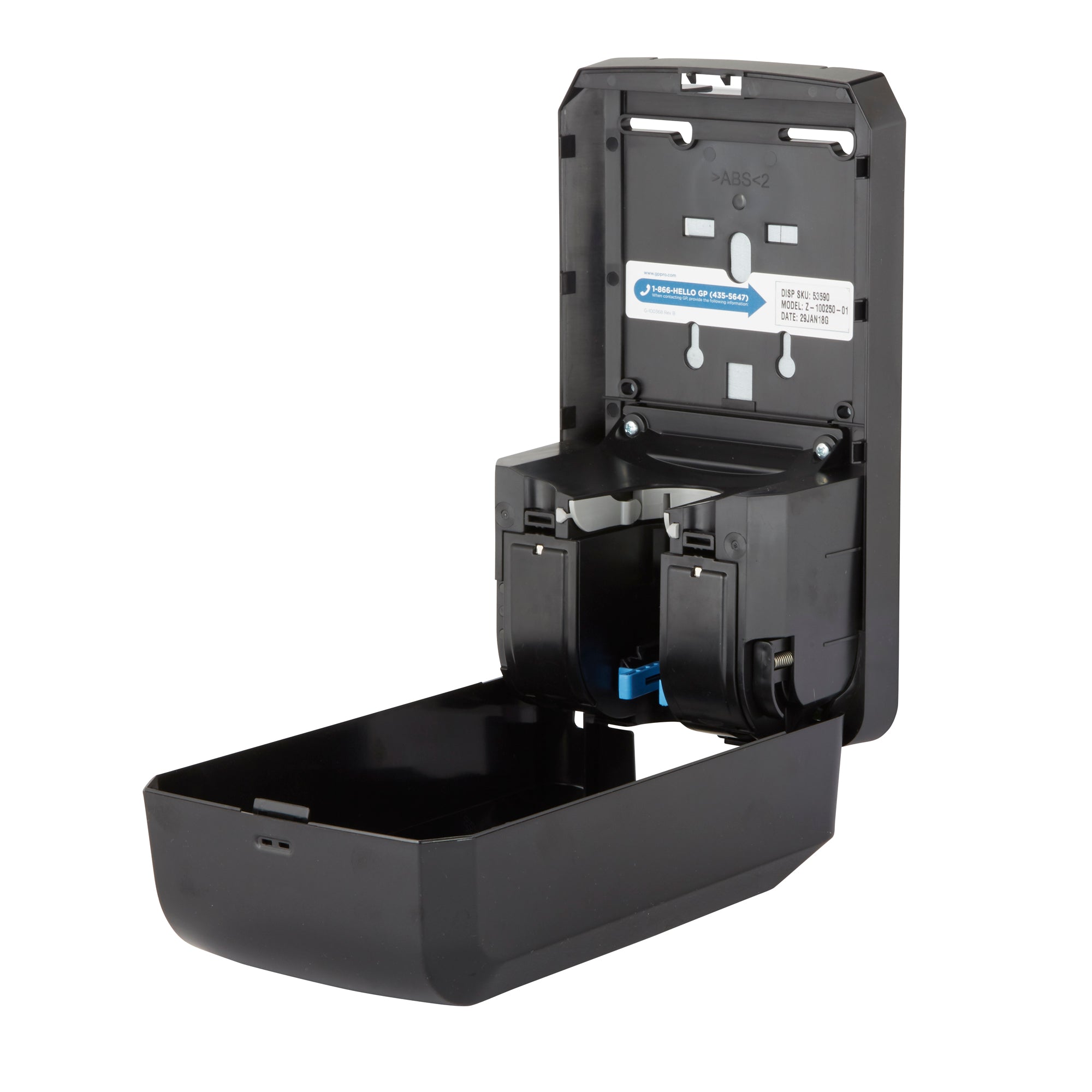 מתקן סבון וחיטוי אוטומטי ללא מגע PACIFIC BLUE ULTRA™ מאת GP PRO (ג'ורג'יה פסיפיק), שחור, מתקן אחד