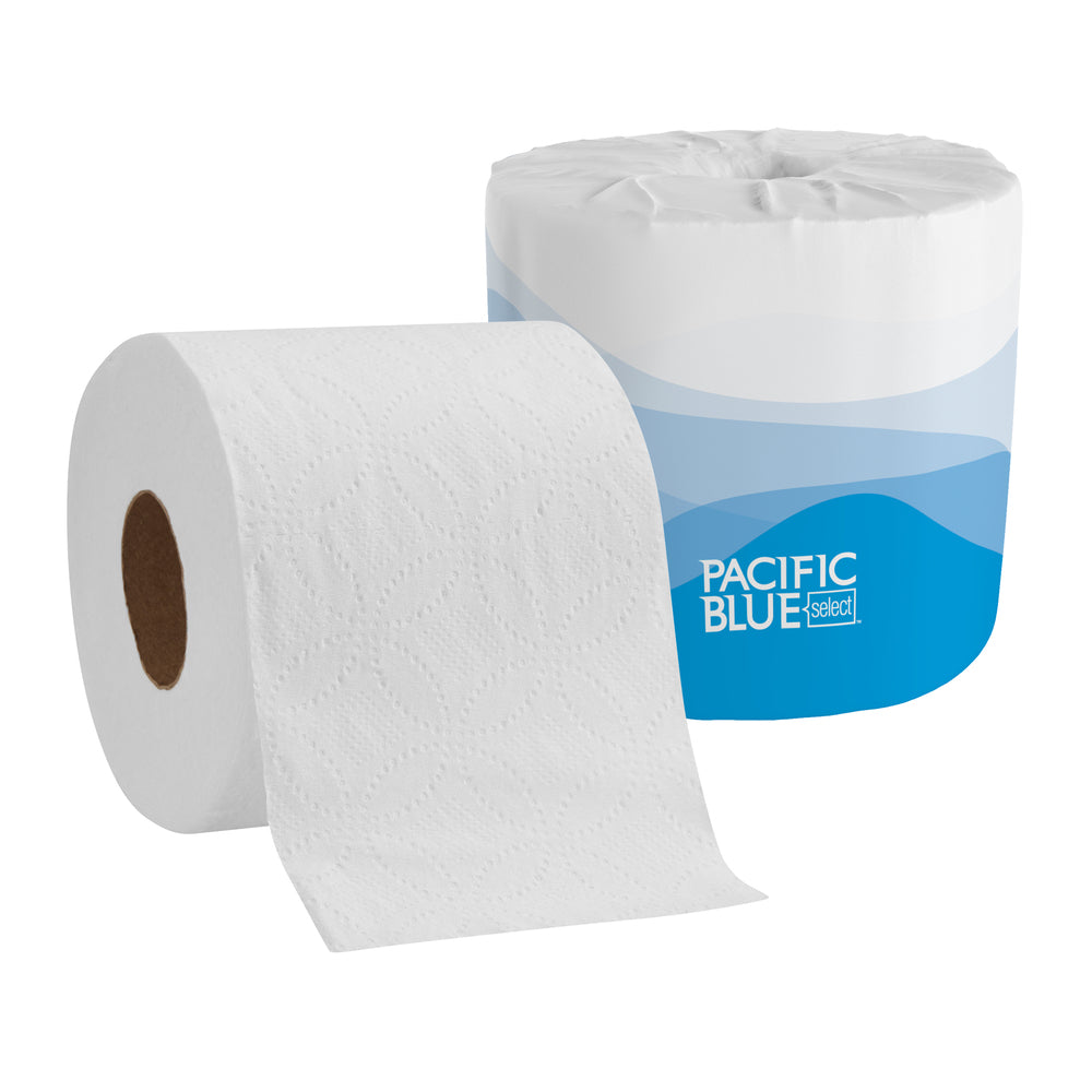 נייר טואלט דו-שכבתי מובלט בגליל רגיל PACIFIC BLUE SELECT™ מאת GP PRO (ג'ורג'יה פסיפיק), (80 גלילים של 55.78 מטרים סהכ 4462.27 מטרים) 44,000 גליונות למארז