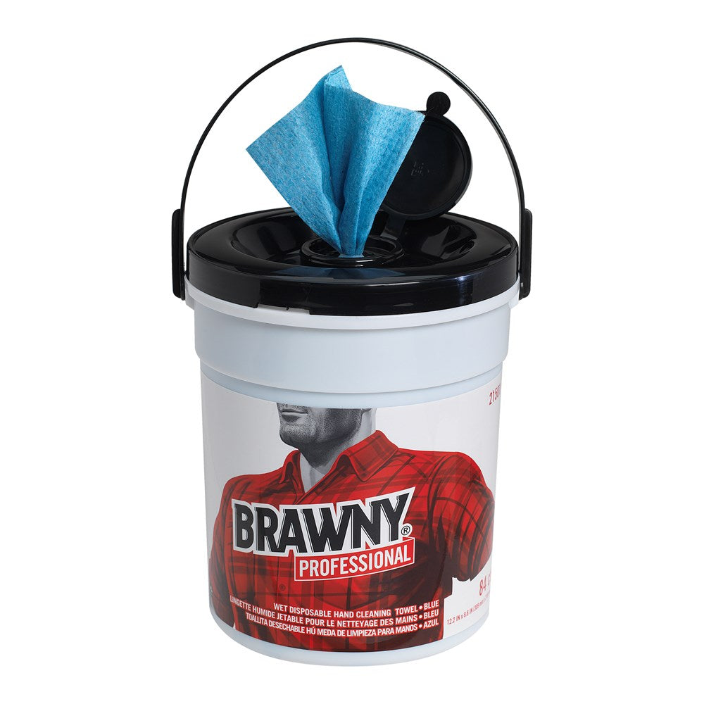 מגבות ניקוי ידיים רטובות חד פעמיות של BRAWNY® מבית GP PRO (ג'ורג'יה פסיפיק), כחול, (6 מארזים של 84 מגבות סהכ 504 מגבות)