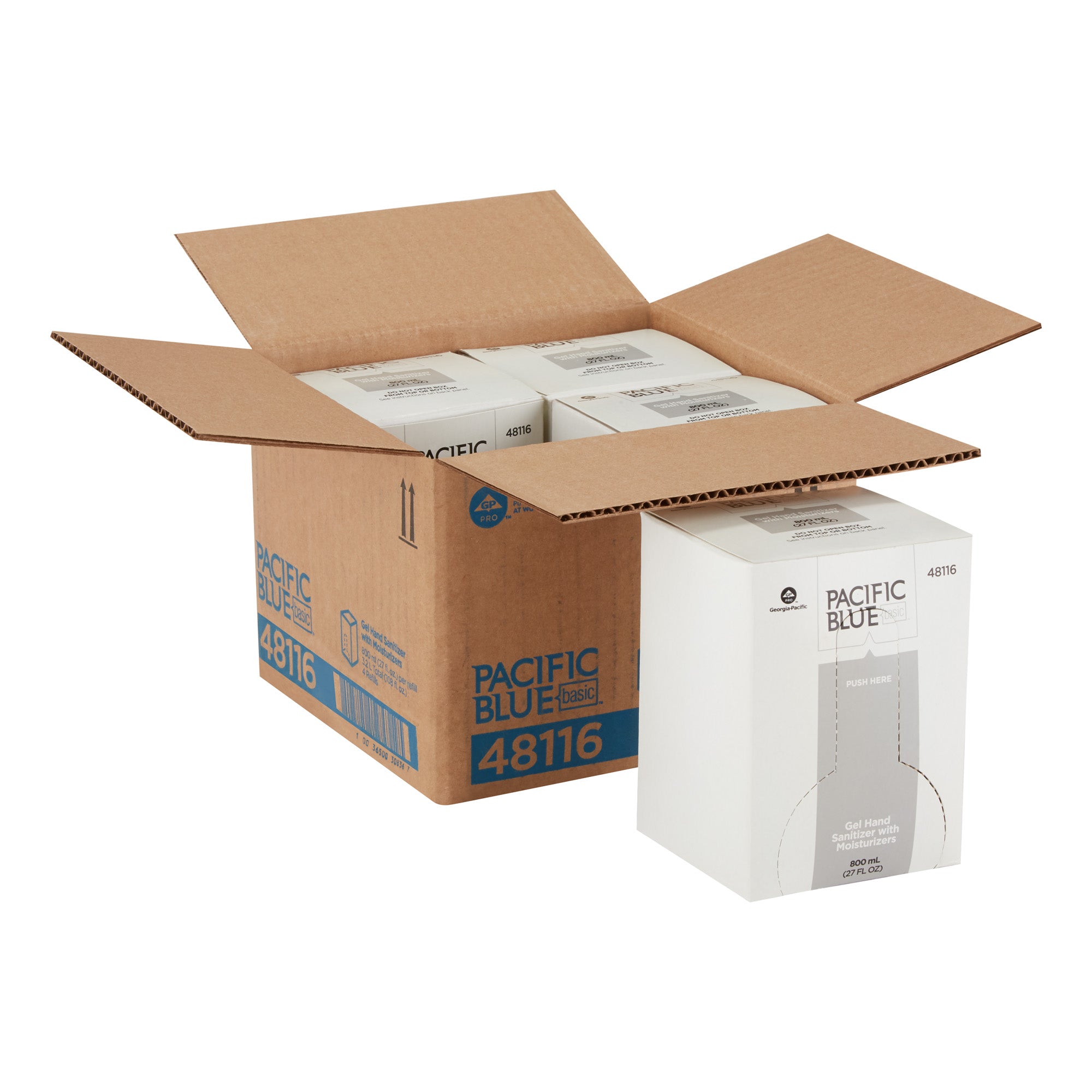 מילוי למתקן סבונים אישיים, חיטוי ג'ל PACIFIC BLUE BASIC™ מאת GP PRO (ג'ורג'יה פסיפיק), ללא צבע וניחוח(4 מילויים של 800 mL סהכ 3,200 mL)
