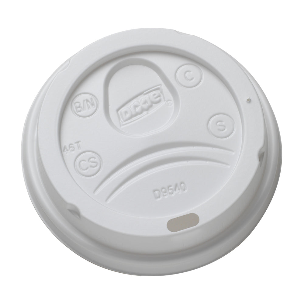 מכסי כוס חמה מפלסטיק DIXIE® DOME מבית GP PRO (ג'ורג'יה-פסיפיק), בינוניים, לבנים, 1,000 מכסים לכל מארז