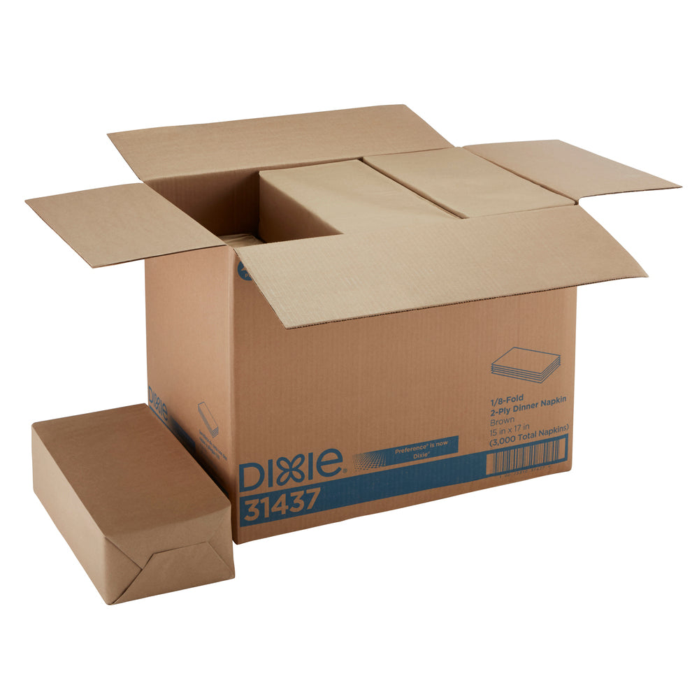 מפית ארוחת ערב דו-שכבתית של DIXIE® קיפול 1/8 מבית GP PRO (ג'ורג'יה פסיפיק), 15 ˟ 16.8 אינץ', חום, 3,000 מפיות בקופסה