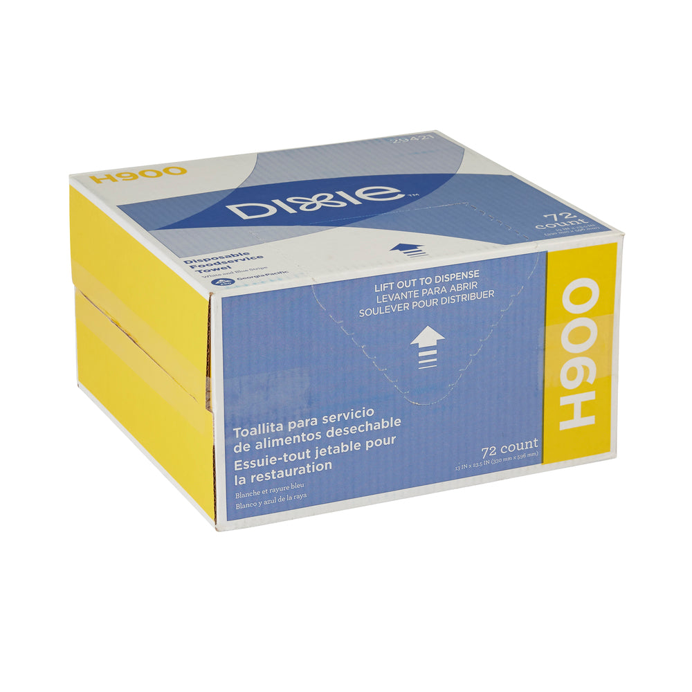 מגבות שירות מזון חד פעמיות DIXIE® H900 מאת GP PRO (ג'ורג'יה-פסיפיק), פס לבן וכחול, 72 מגבות בקופסה