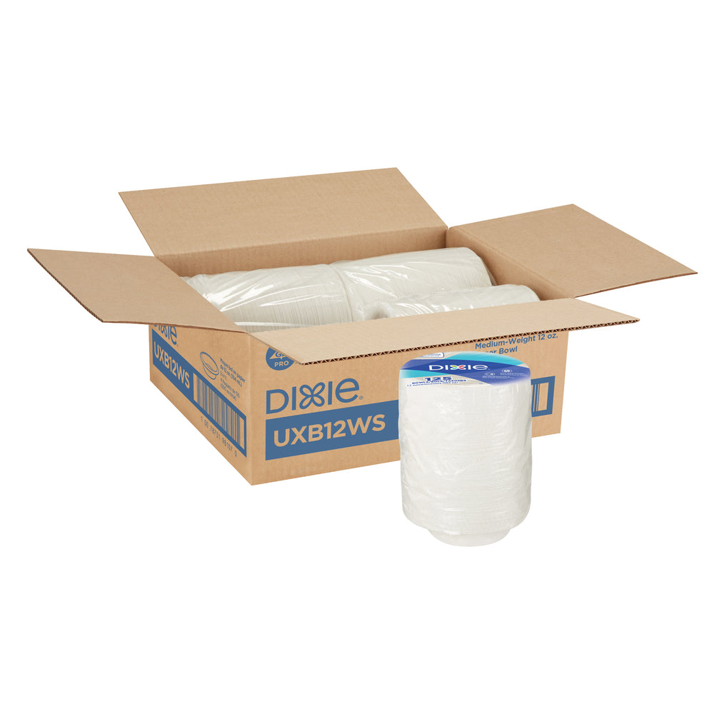 קערות נייר עבות (12 OZ) DIXIE® מבית GP PRO (ג'ורג'יה פסיפיק), לבן, 500 קערות לכל מארז