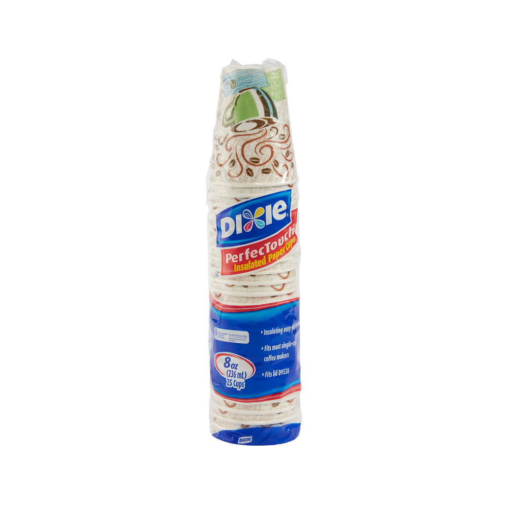 כוסות קפה חמות מנייר מבודד DIXIE® PERFECTOUCH® 8 OZ מבית GP PRO (ג'ורג'יה פסיפיק), מתאימות למכסים קטנים, ערפל קפה, 500 כוסות לכל מארז