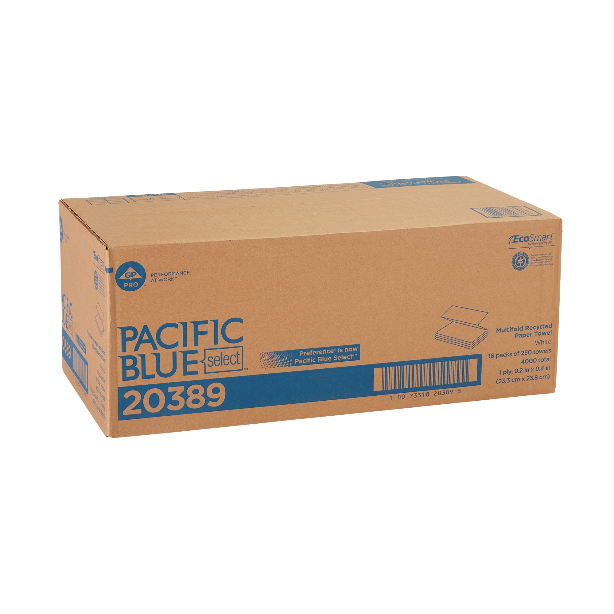 PACIFIC BLUE BASIC™ מגבות נייר איכותיות מרובות שכבות מבית GP PRO, לבן, 4,000 מגבות לכל מארז