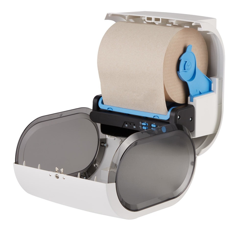 מתקן מגבות נייר אוטומטי ללא מגע בעל גליל אחד ENMOTION® IMPULS® 8 מבית GP PRO (ג'ורג'יה פסיפיק), לבן, מתקן אחד