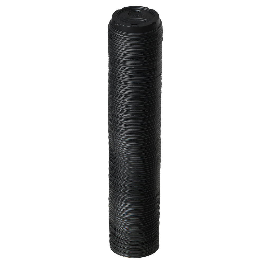 מכסי כוס חמה מפלסטיק DIXIE® DOME מבית GP PRO (ג'ורג'יה פסיפיק), בינוניים, שחורים, 1,000 מכסים לכל מארז, (10 שרוולים של 100 מכסים סהכ 1000 מכסים)