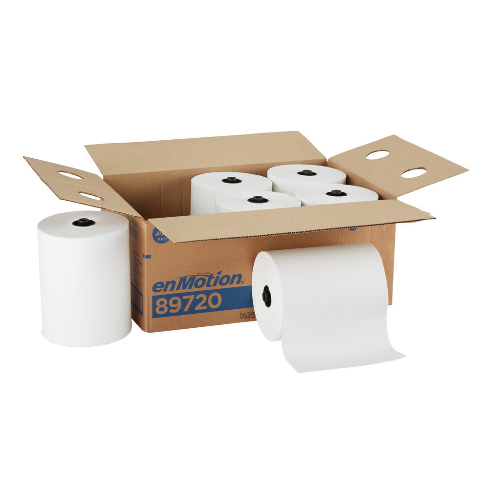 גלילי מגבות נייר ENMOTION® FLEX מבית GP PRO (ג'ורג'יה פסיפיק), לבן, (6 גלילים של 167.64 מטרים סהכ 1,005.84 מטרים)