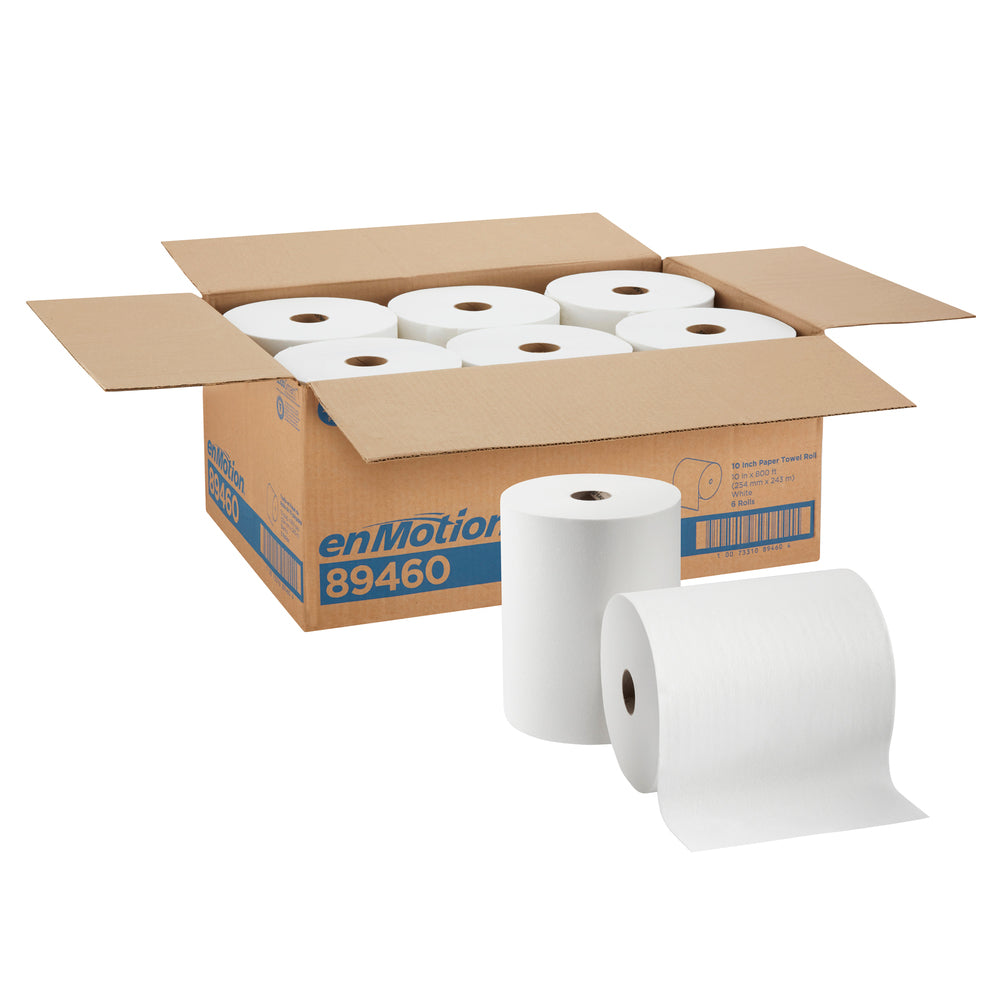 גלילי מגבות נייר ENMOTION® 10 מבית GP PRO (ג'ורג'יה פסיפיק), לבן, (6 גלילים של 243.84 מטר סהכ 1463.04 מטר)