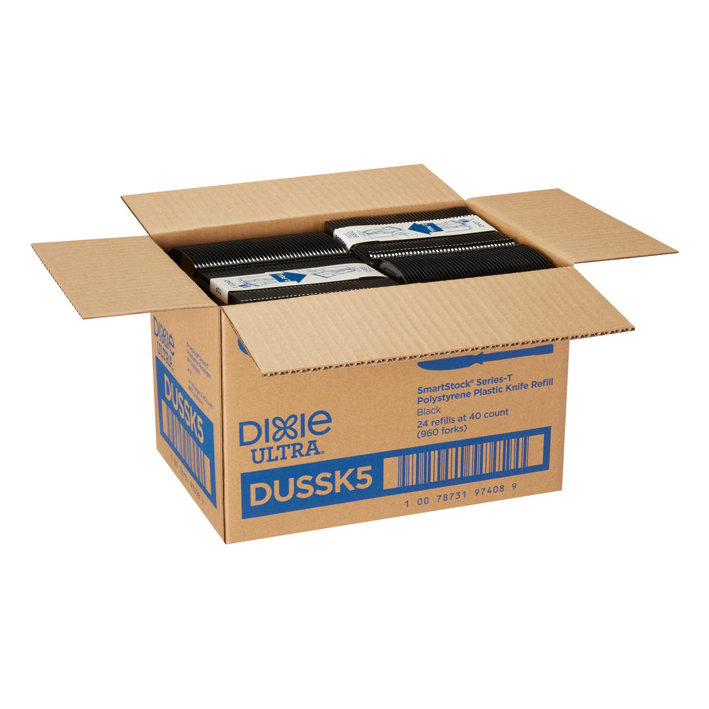 מילוי סכין מפלסטיק קשיח למתקן GP PRO DIXIE ULTRA® SMARTSTOCK® SERIES-T, שחור, 960 סכינים לכל מארז