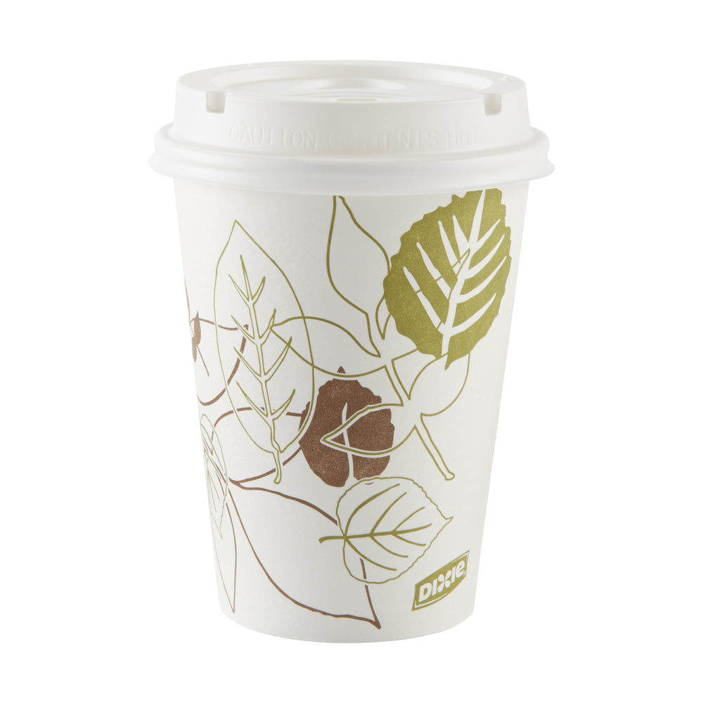 כוסות נייר חמות DIXIE® 12 OZ מבית GP PRO (ג'ורג'יה פסיפיק), מתאימות למכסים גדולים, איור עלים®, 1,000 כוסות לכל מארז