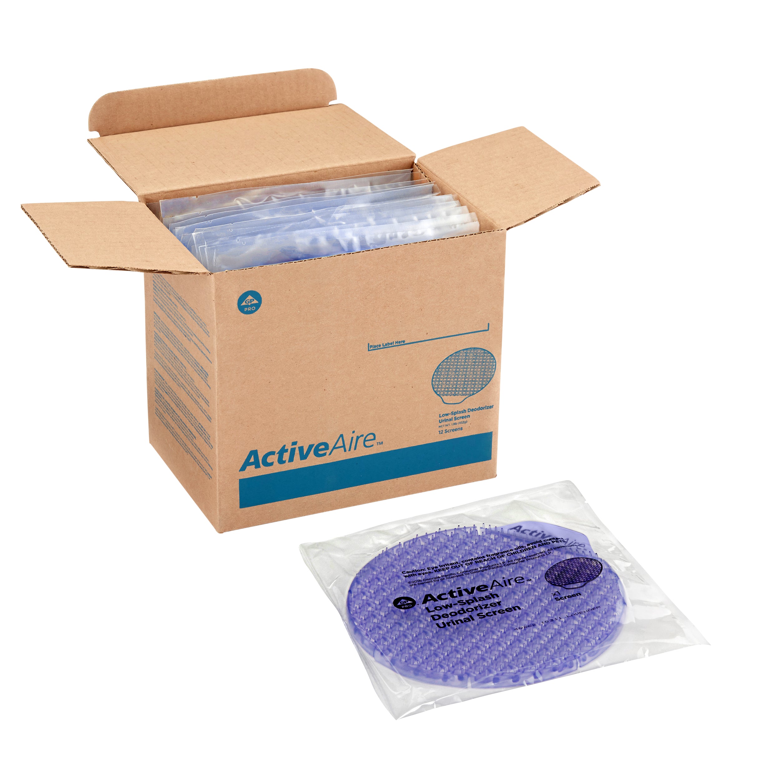 מסכי שתן מסיר ריח פרימיום מסוג ACTIVEAIRE® מבית GP PRO (ג'ורג'יה פסיפיק), לבנדר, 12 מסכים לכל מארז